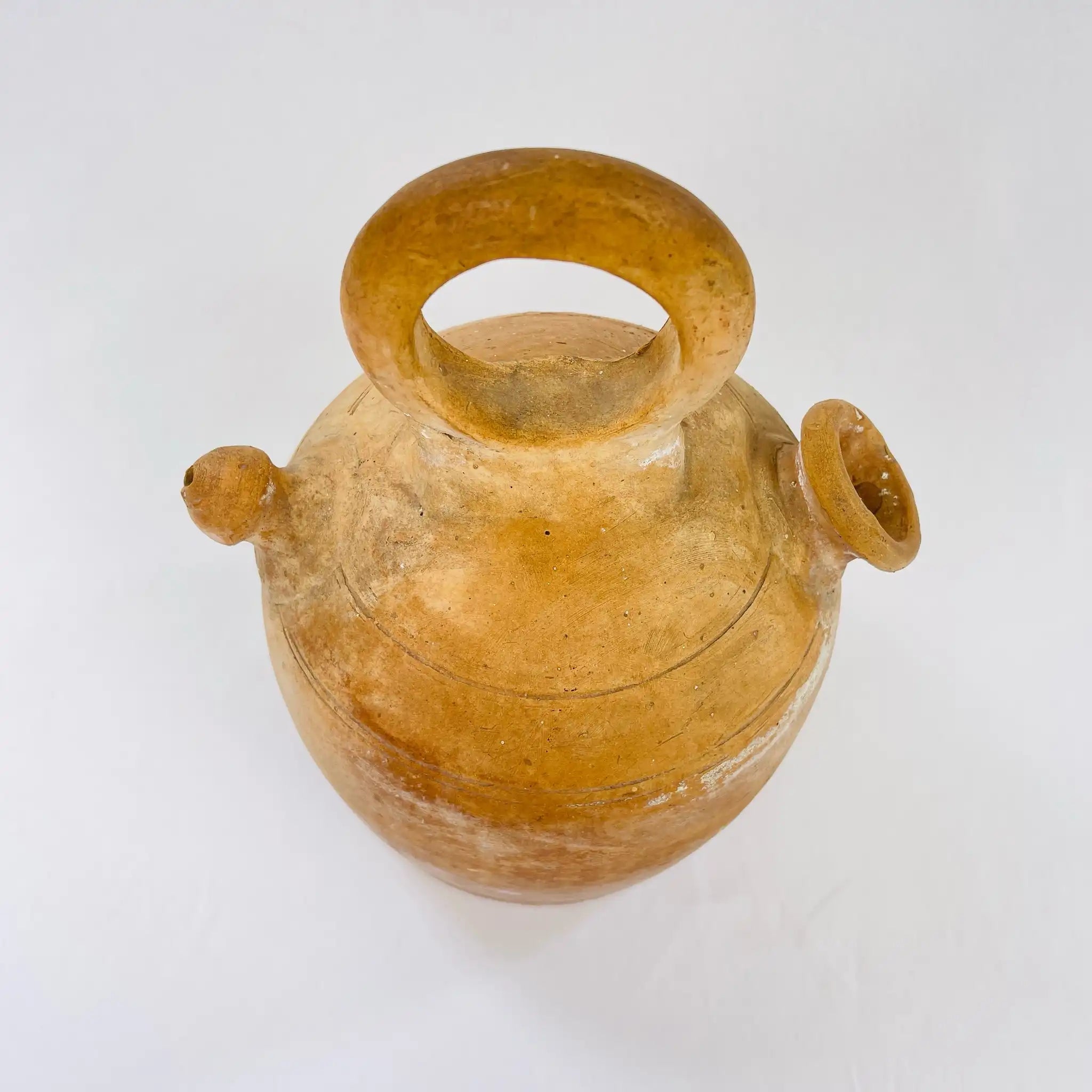 【アンティーク】 ボティホ 丸持ち手 / スペイン伝統工芸 / イギリス