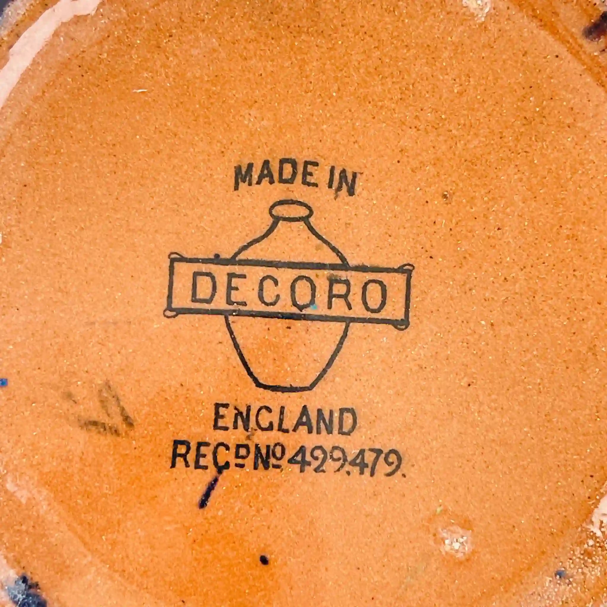 【アンティーク】 陶器製ピッチャー / Decoro England（デコロ・イングランド） / 1923年頃 / 陶器 / イギリス / 花鳥風月　ハンドペイント