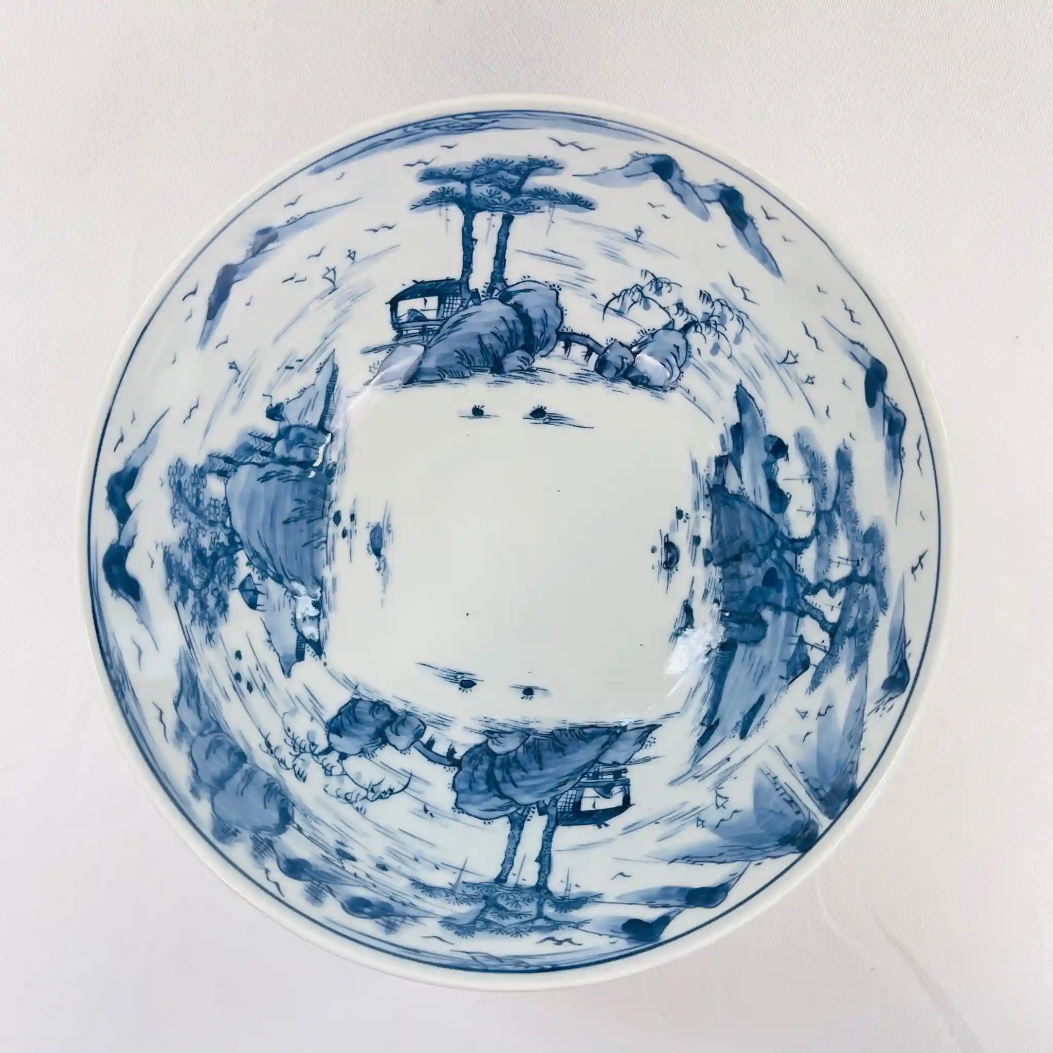 【アンティーク】 茶碗 / 山水画 / 19世紀 / イギリス直輸入