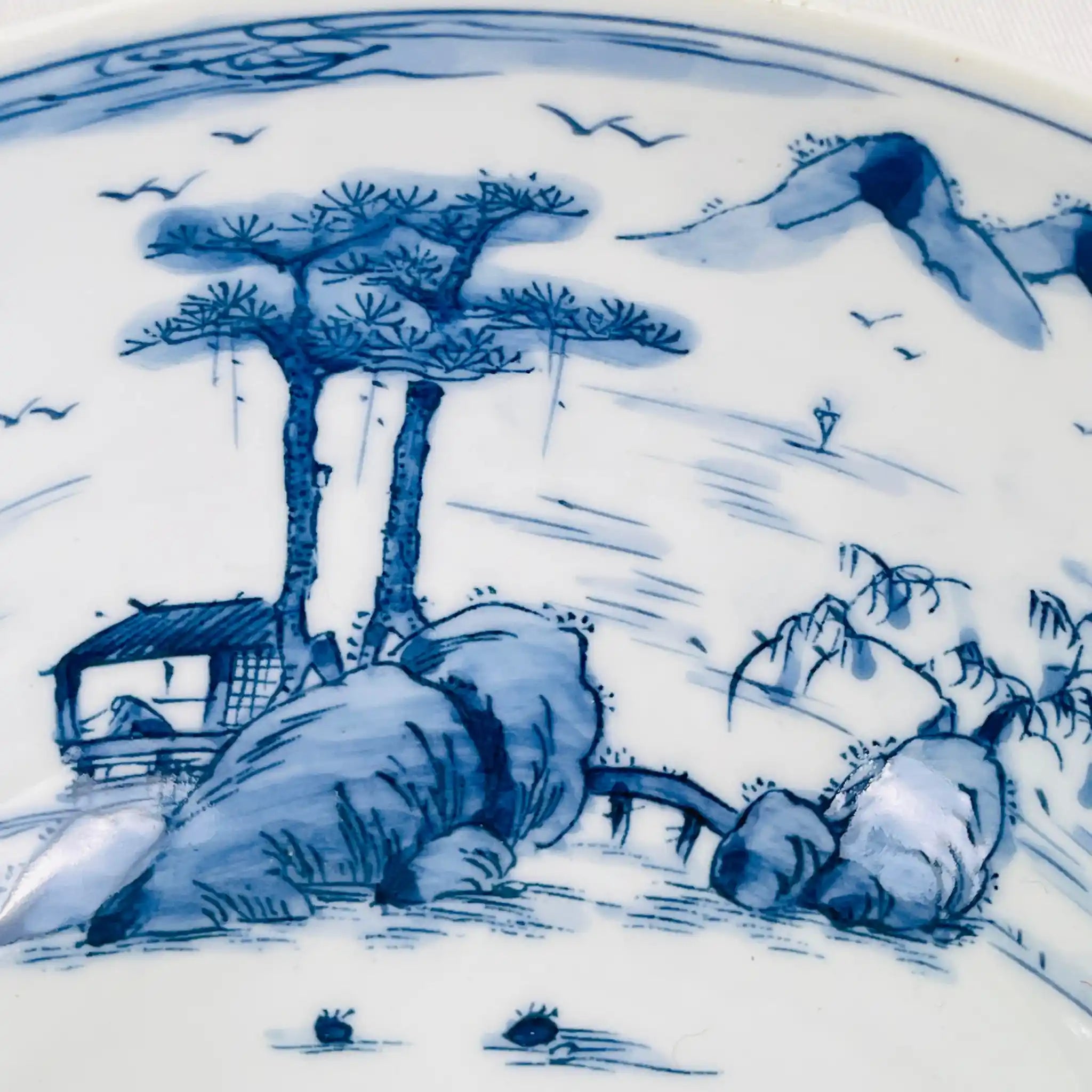 【アンティーク】 茶碗 / 山水画 / 19世紀 / イギリス直輸入