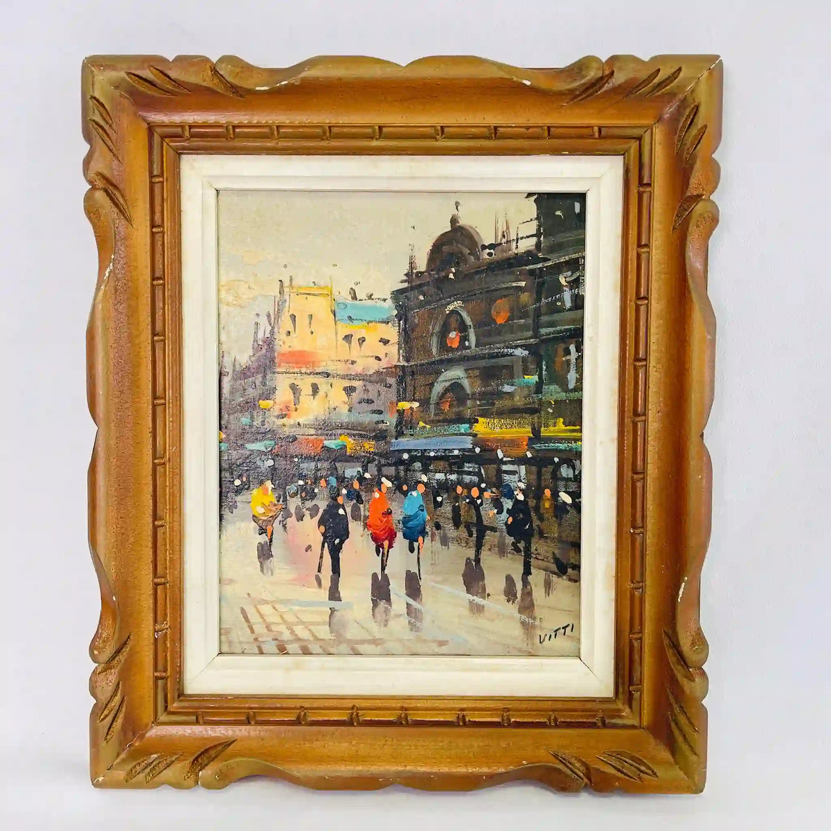 アンティーク 油絵 油彩画 風景画 街並み 町並み 絵画 額縁 額 額装 風景画 街並み / [アート/装飾品] ｜アンティーク・リユースセレクト