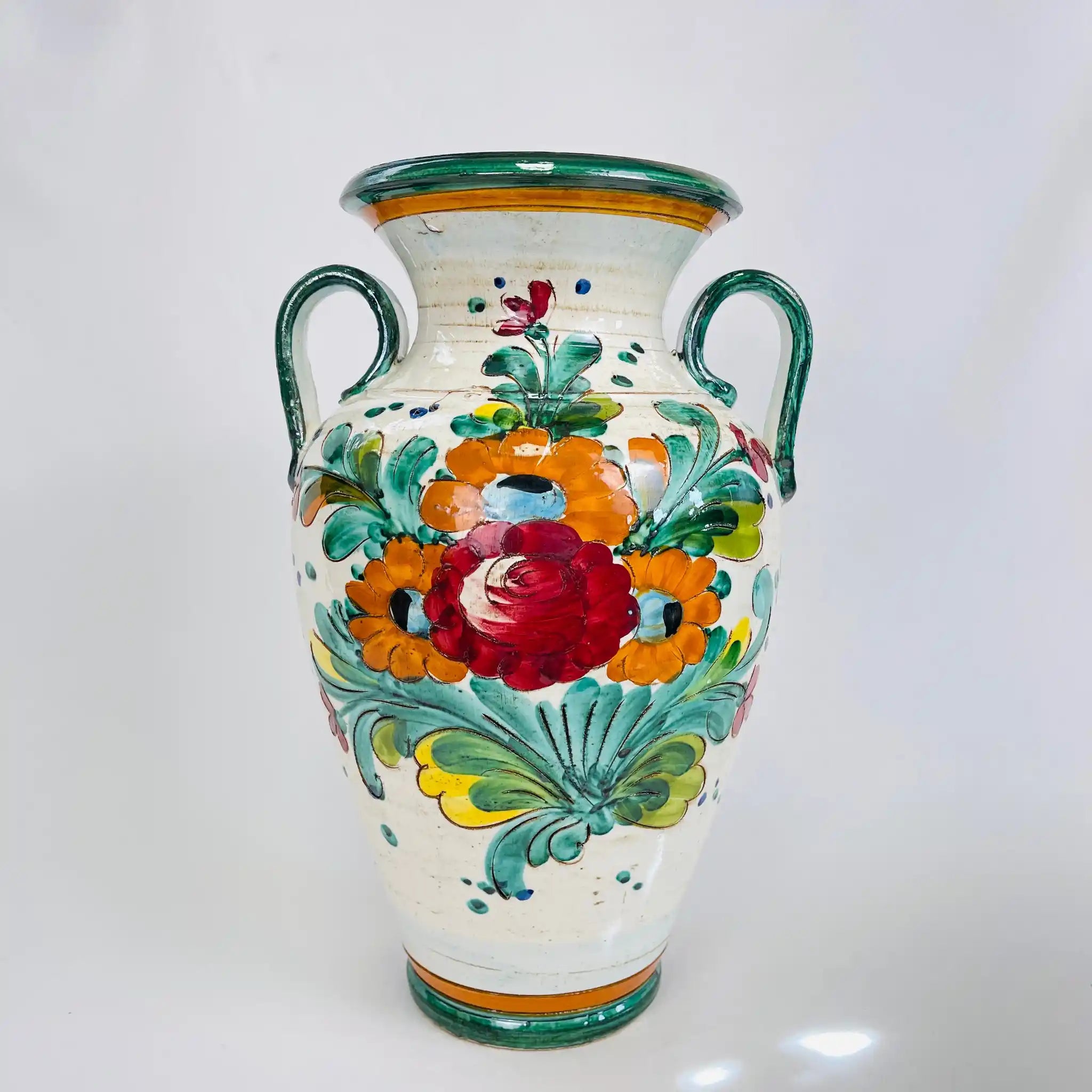 【リユース】 フラワーベース(花瓶) / マヨルカ焼 / イタリア / 未使用