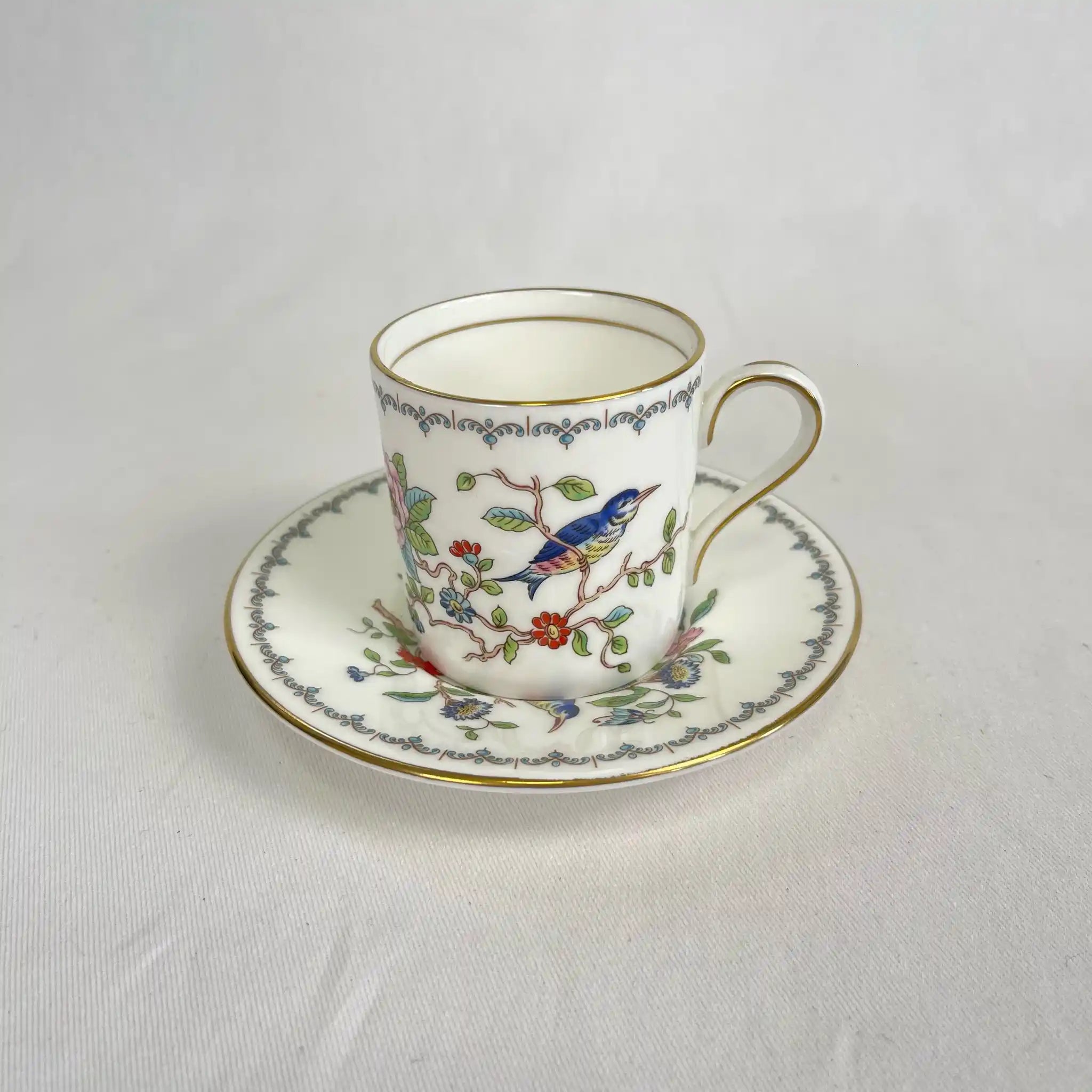 【リユース】 ドミタスカップ＆ソーサーセット / AYNSLEY / ペンブロックシリーズ / 1970～2015 / Fine Bone China / イギリス