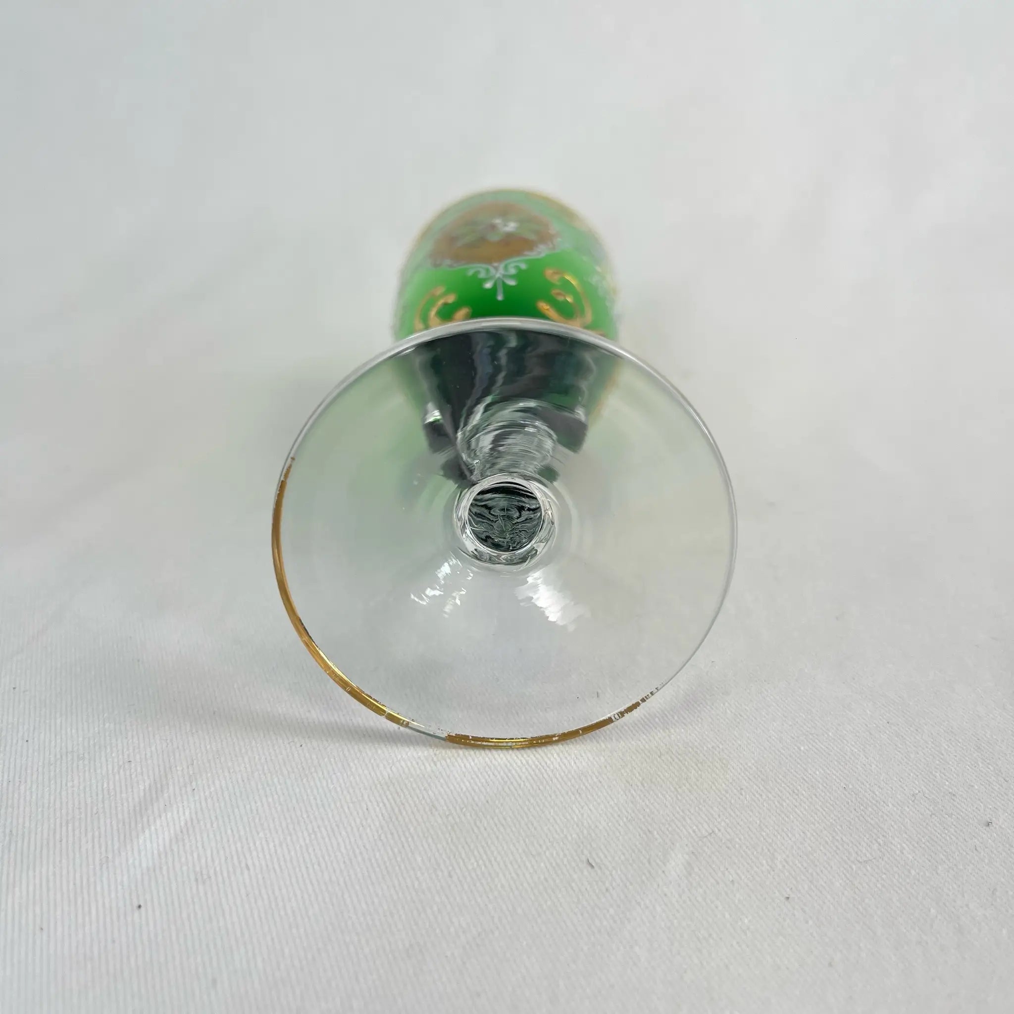 【リユース】 ベネチアングラス / ムラーノグラス / ソーダ石灰ガラス / イタリア / 金彩,花柄