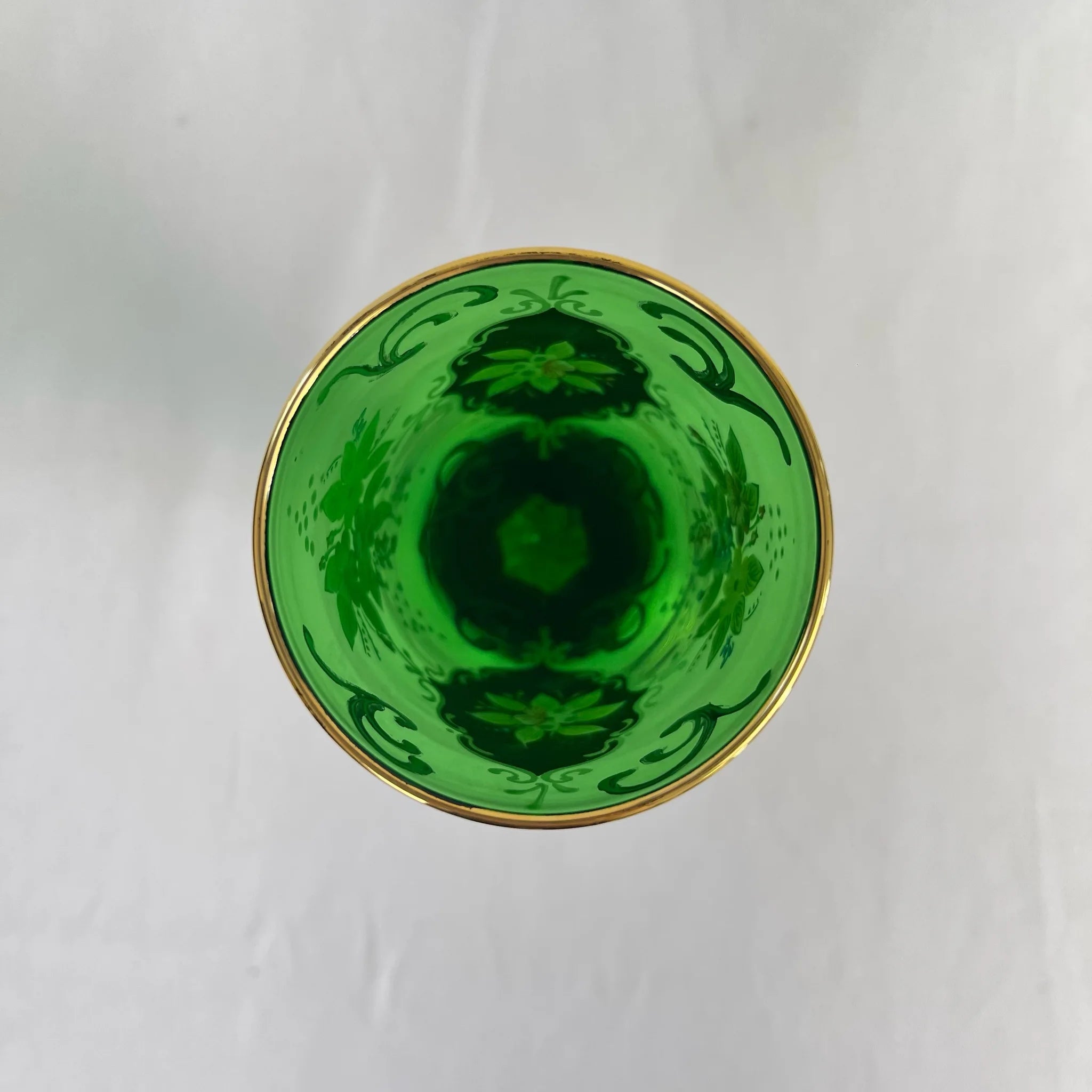 【リユース】 ベネチアングラス / ムラーノグラス / ソーダ石灰ガラス / イタリア / 金彩,花柄