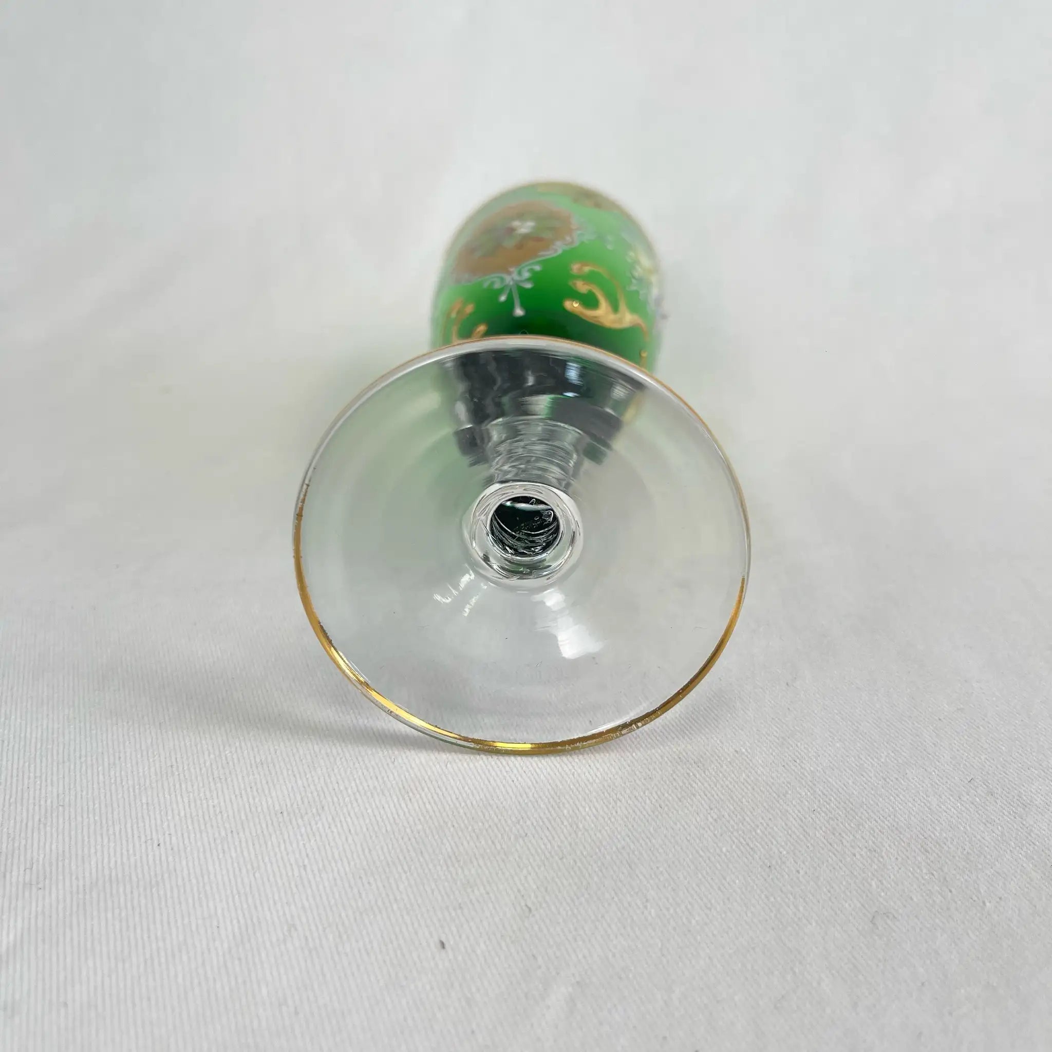 【リユース】 ベネチアングラス / ムラーノグラス / ソーダ石灰ガラス / イタリア / 金彩,花柄