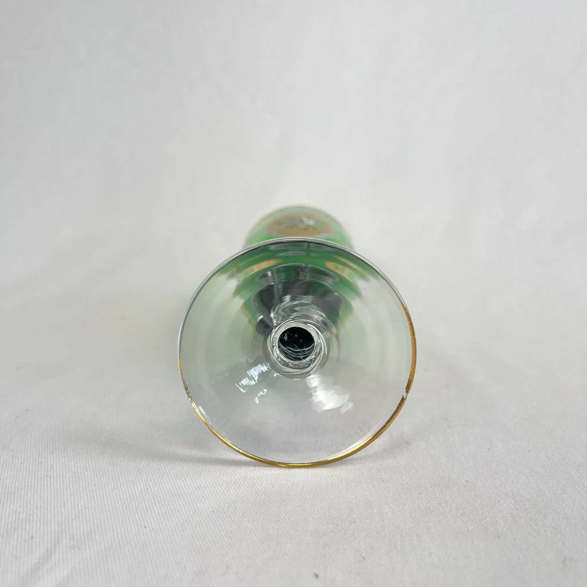 【リユース】 ベネチアングラス / ムラーノグラス / ソーダ石灰ガラス / イタリア / 金彩,花柄