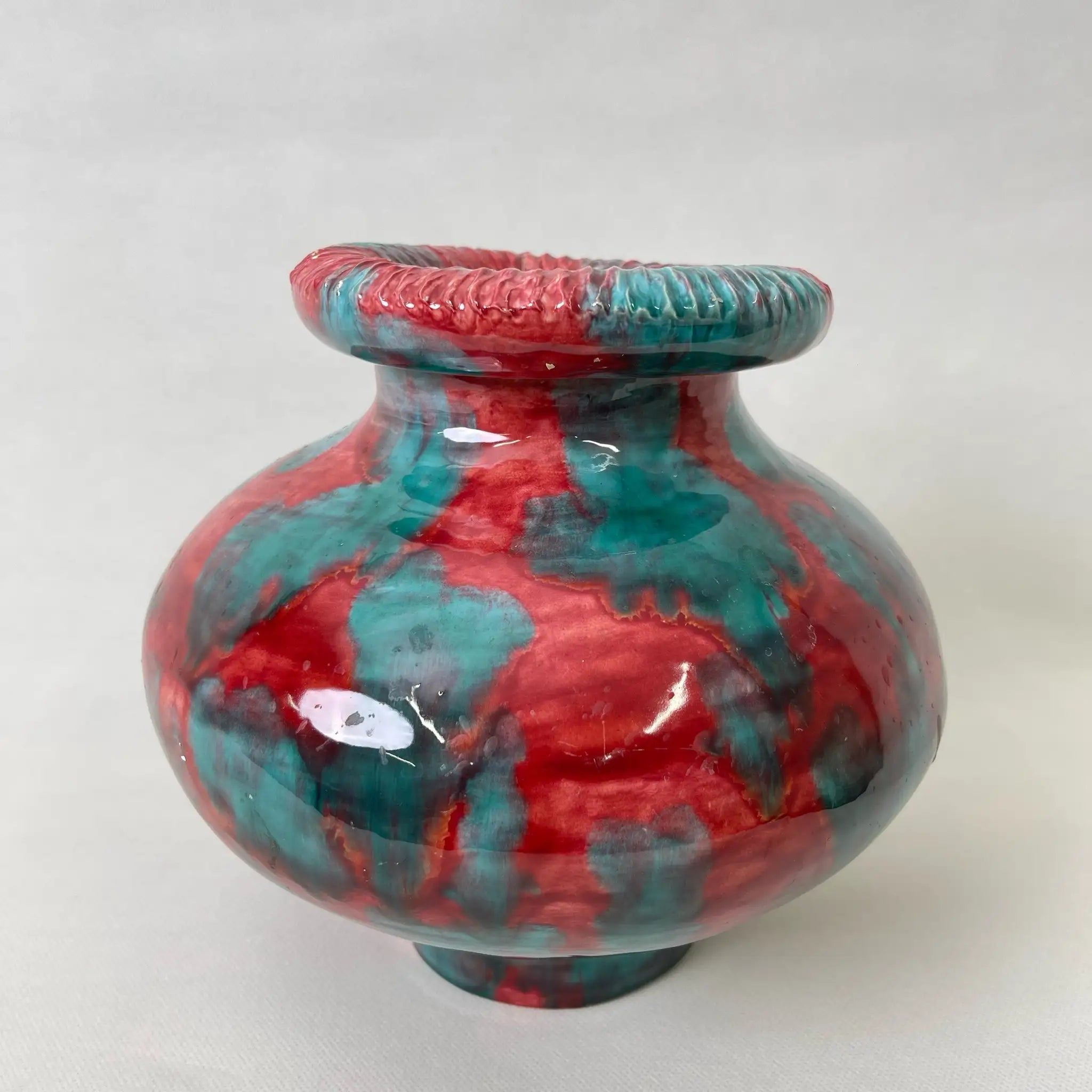 イタリア 花瓶 フラワーベース ブルー アンティーク H35cm 31-35BL