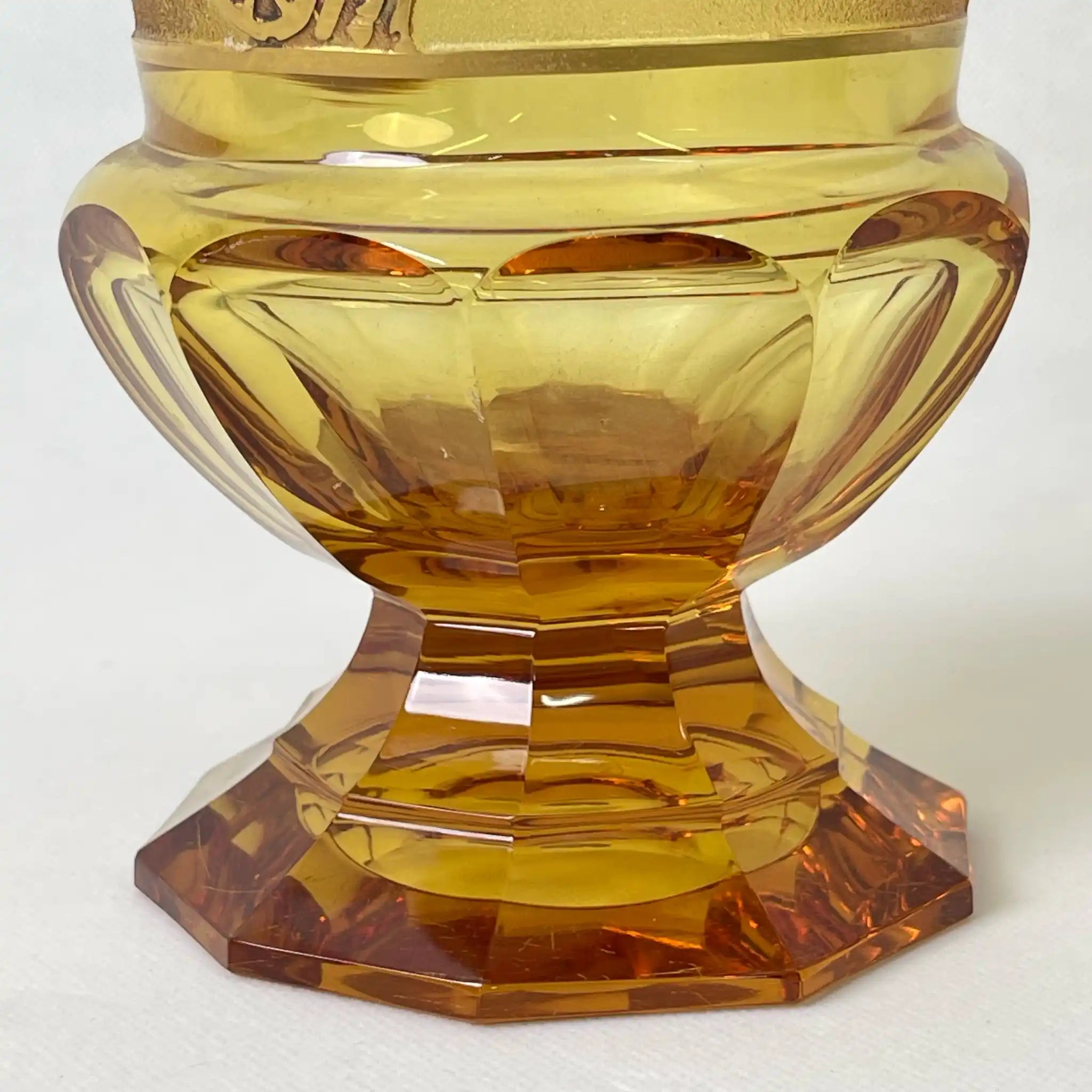 モーゼル | フラワー MOSER ボヘミアン クリスタル 鹿 花瓶 手彫り