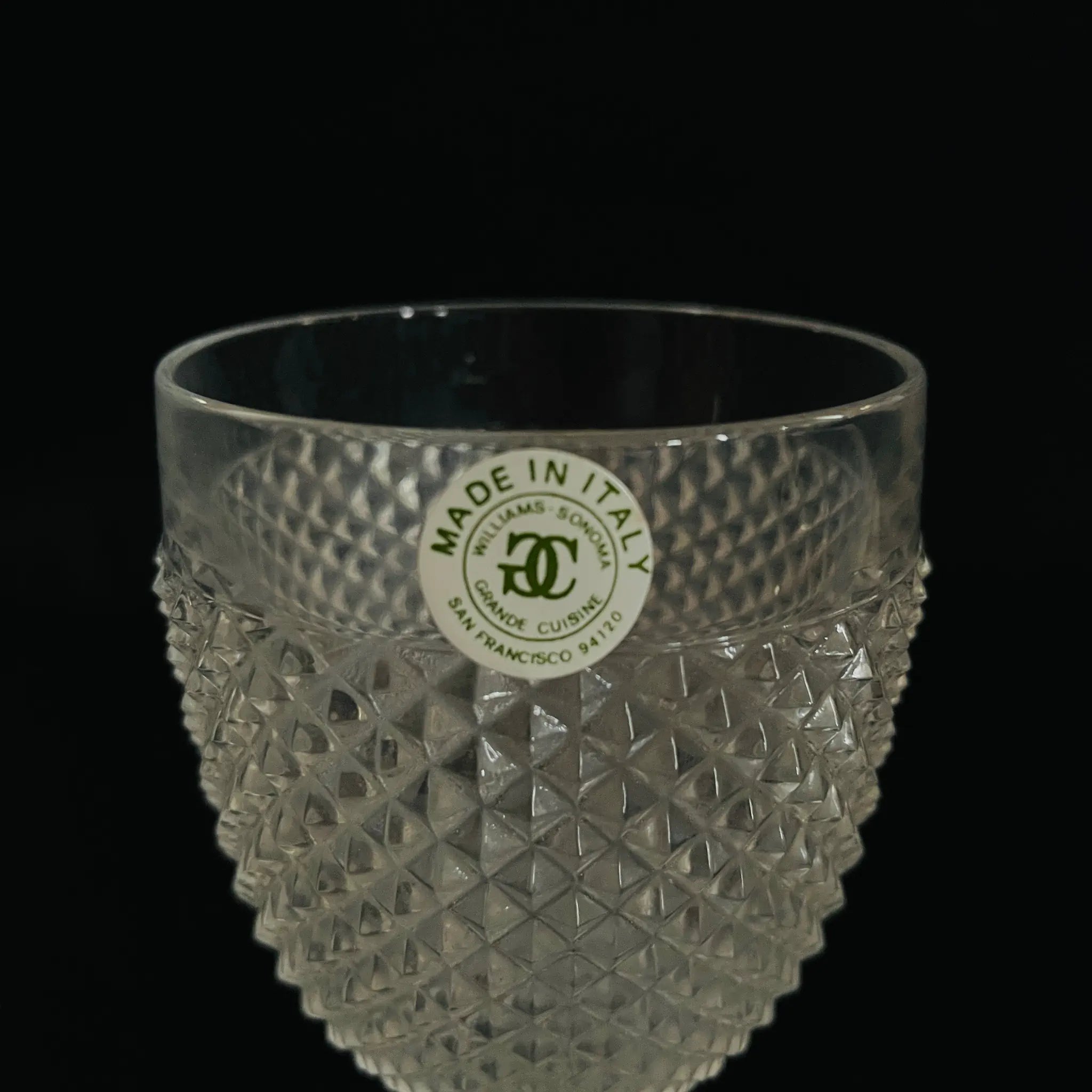 【リユース】 ワイングラス 4P / WILLIAMS SONOMA / GRANDE CUISINE / イタリア / 金彩 / 箱付き