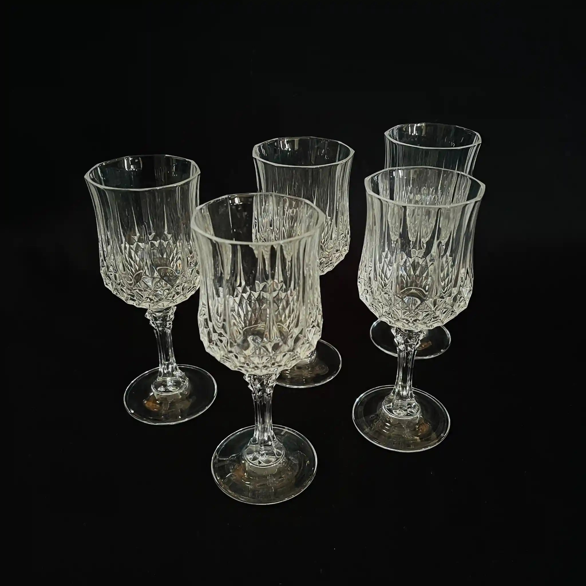 【リユース】 ワイングラス5P / クリスタルダルク / 未使用