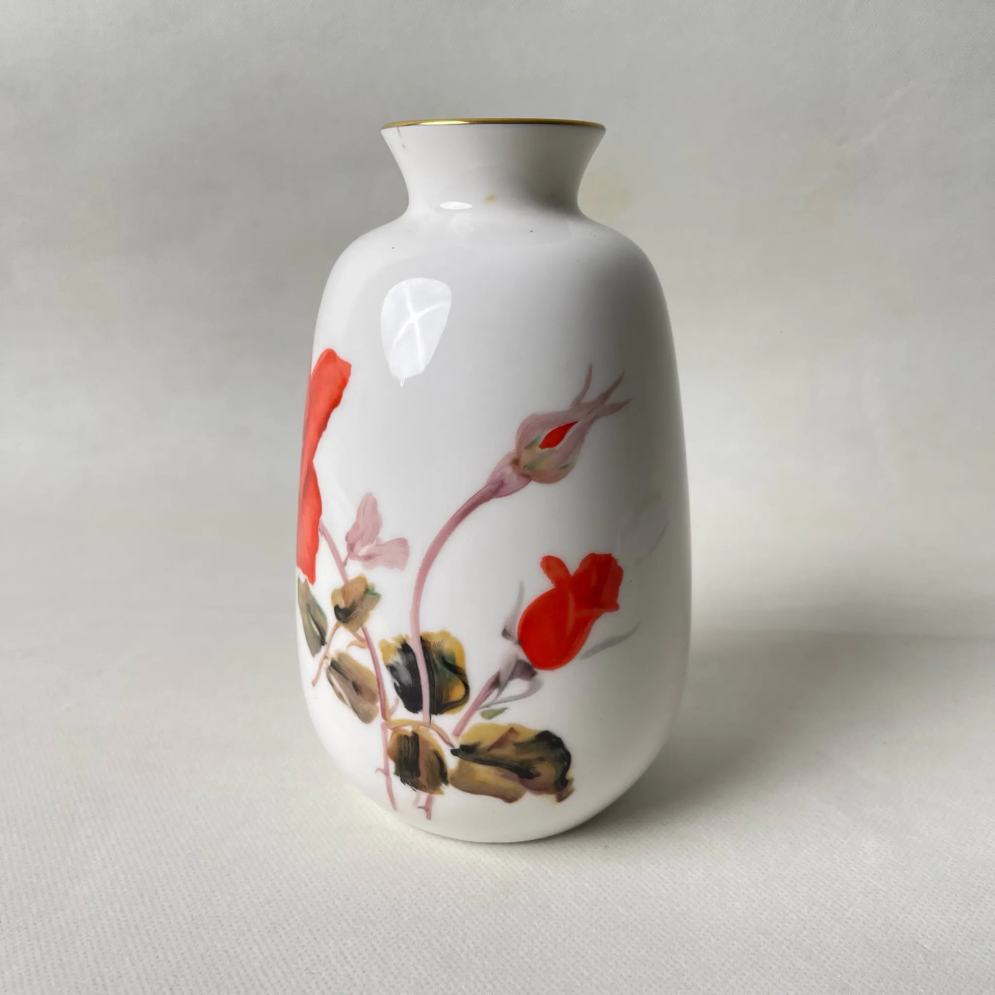 【リユース】 フラワーベース(花瓶) / Noritake(ノリタケ) / 陶器 / 日本 / 金彩 薔薇