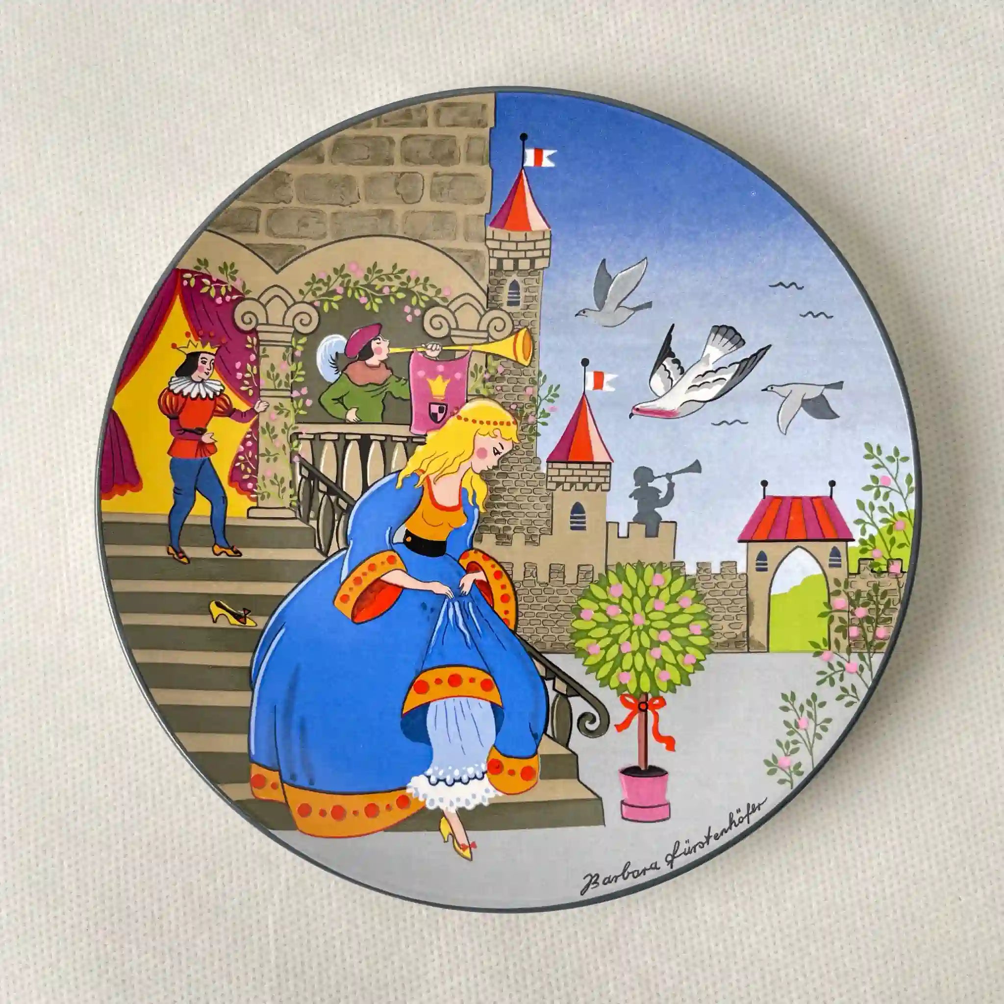 [Vintage] Plate / Poole Pottery / Cinderella / Pottery / England / With stand