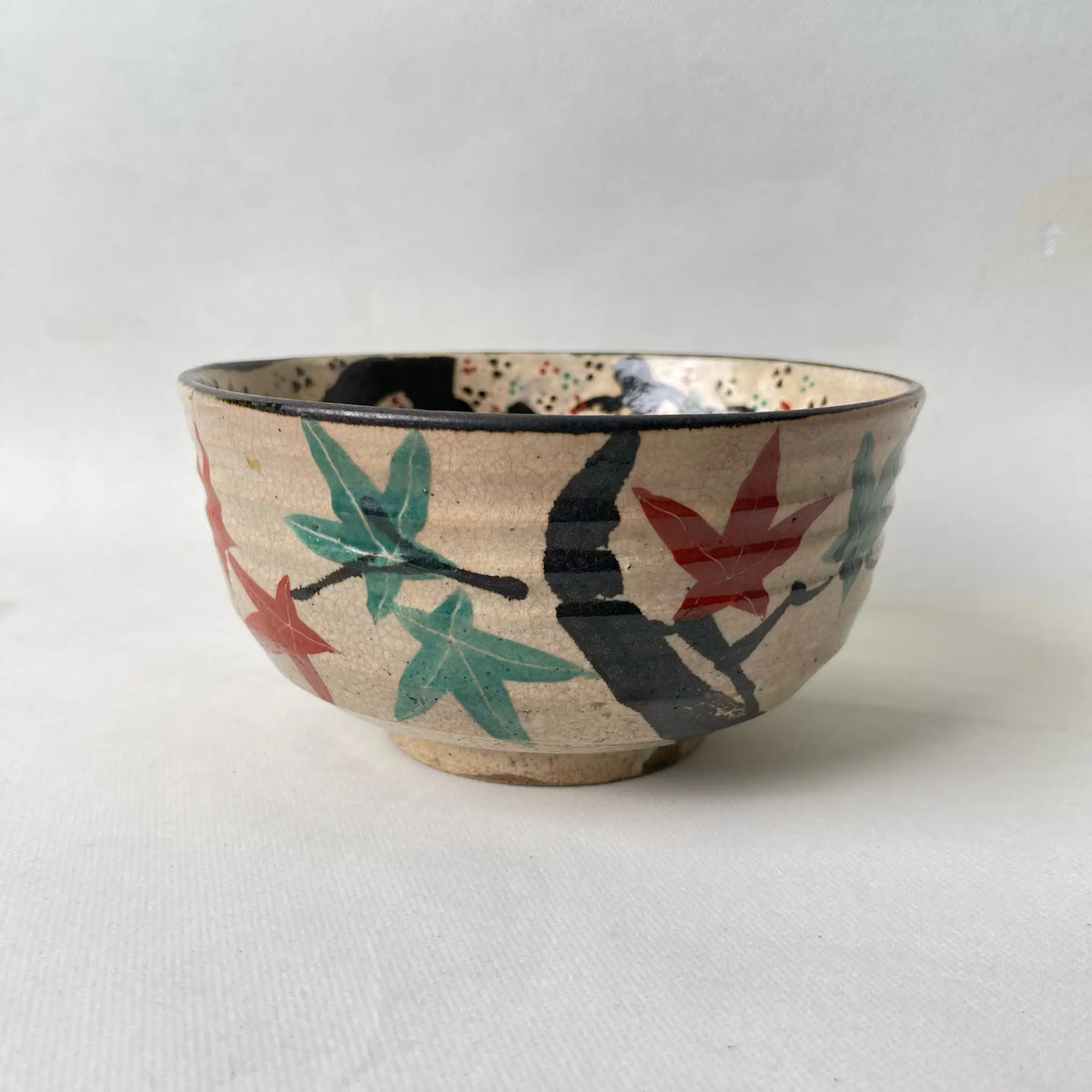骨董　古犬山焼　鉢　古美術 尾関作十郎陶房 二代尾関作十郎 作 / 雲錦手菓子鉢 / 犬山焼 / 幕末