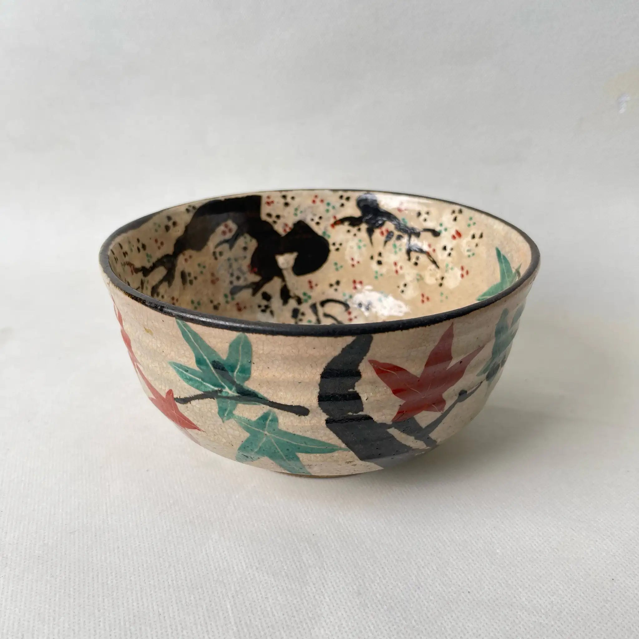 【骨董品】 雲錦手菓子鉢 / 尾関作十郎陶房　二代尾関作十郎 作 / 明治～昭和初期 / 陶器 / 日本 / 犬山焼　雲錦手
