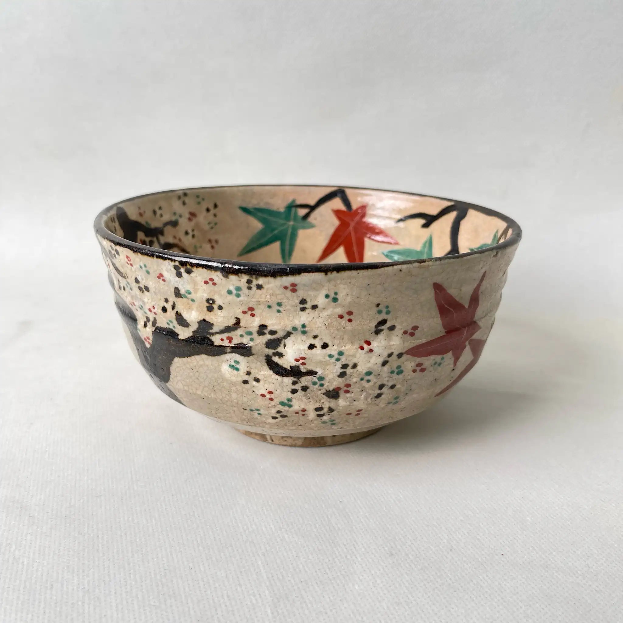 【骨董品】 雲錦手菓子鉢 / 尾関作十郎陶房　二代尾関作十郎 作 / 明治～昭和初期 / 陶器 / 日本 / 犬山焼　雲錦手