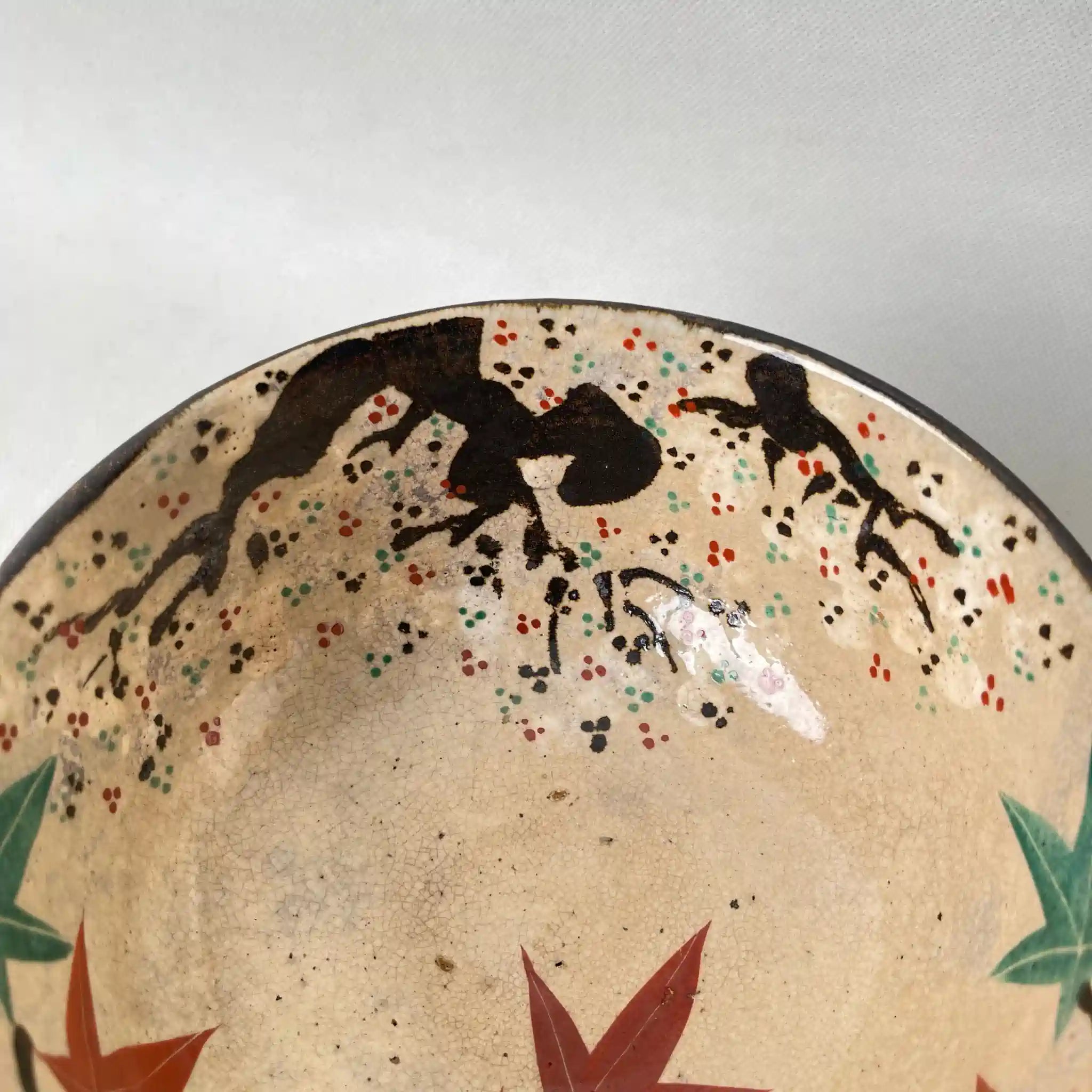 【骨董品】 雲錦手菓子鉢 / 尾関作十郎陶房　二代尾関作十郎 作 / 明治～昭和初期 / 陶器 / 日本 / 犬山焼　雲錦手