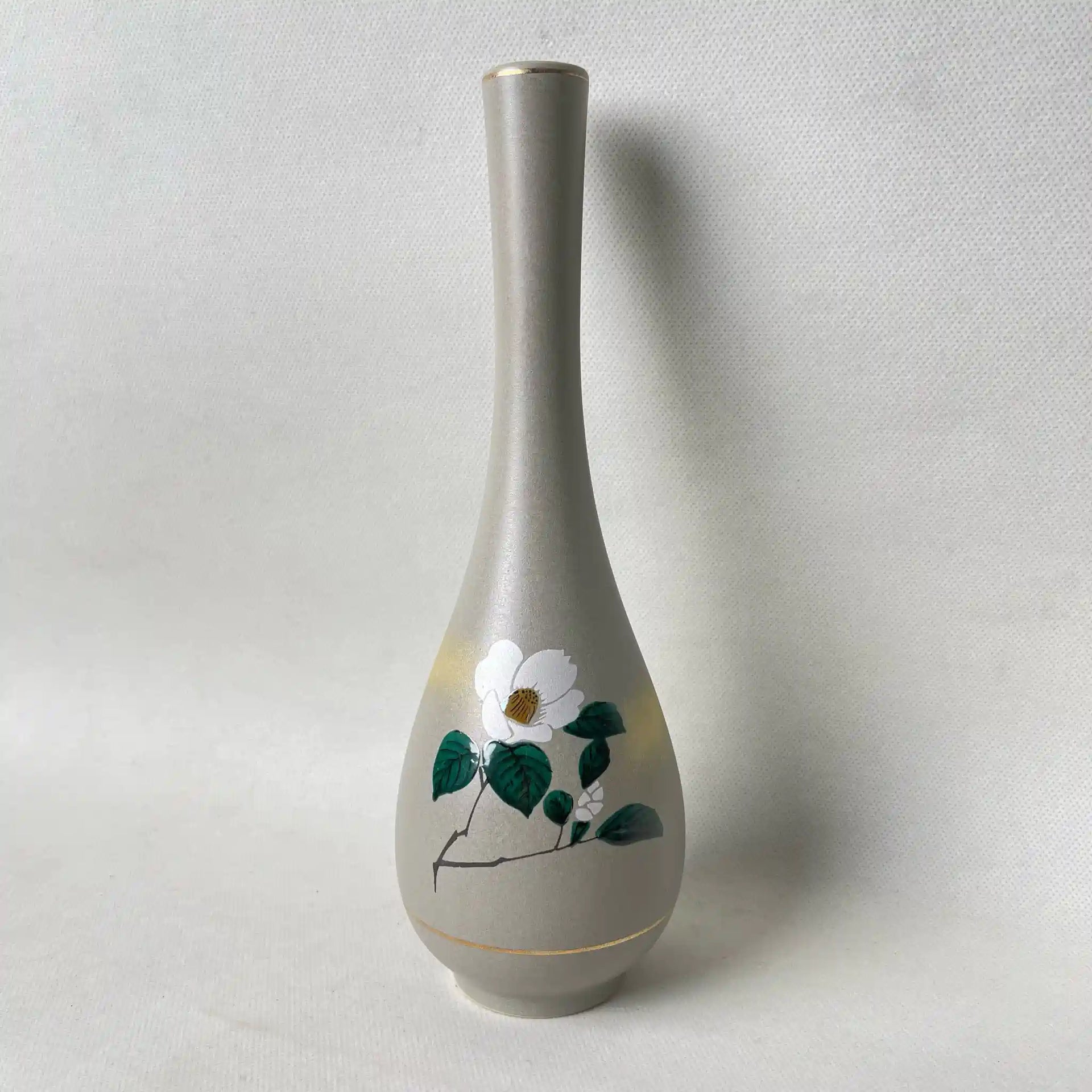 九谷松月 / 一輪挿し（花瓶） / 九谷焼 / 磁器 / 日本 / 鶴首型, 金彩