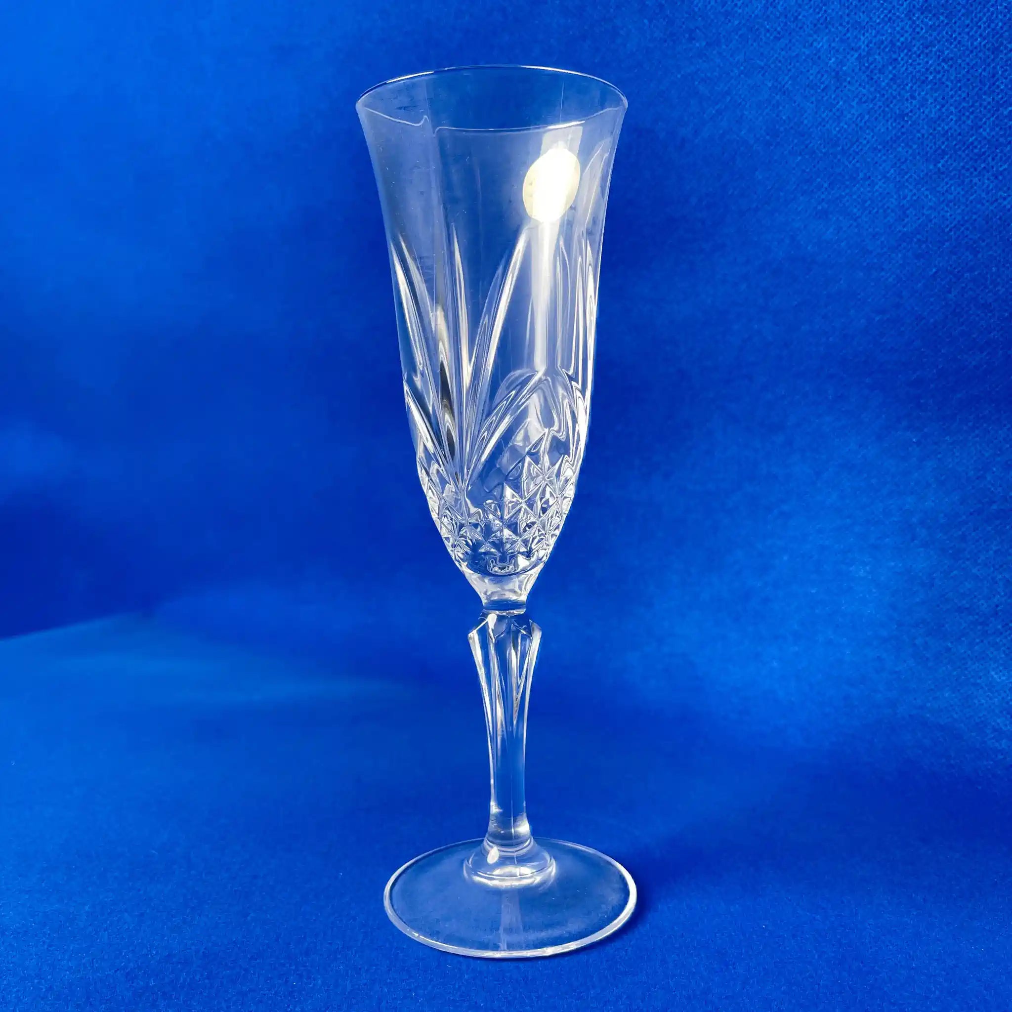 【リユース】 シャンパングラス 2P / Cristal de Flandre (クリスタル・ド・フランドル) / クリスタルガラス / フランス / 酸化鉛24％配合
