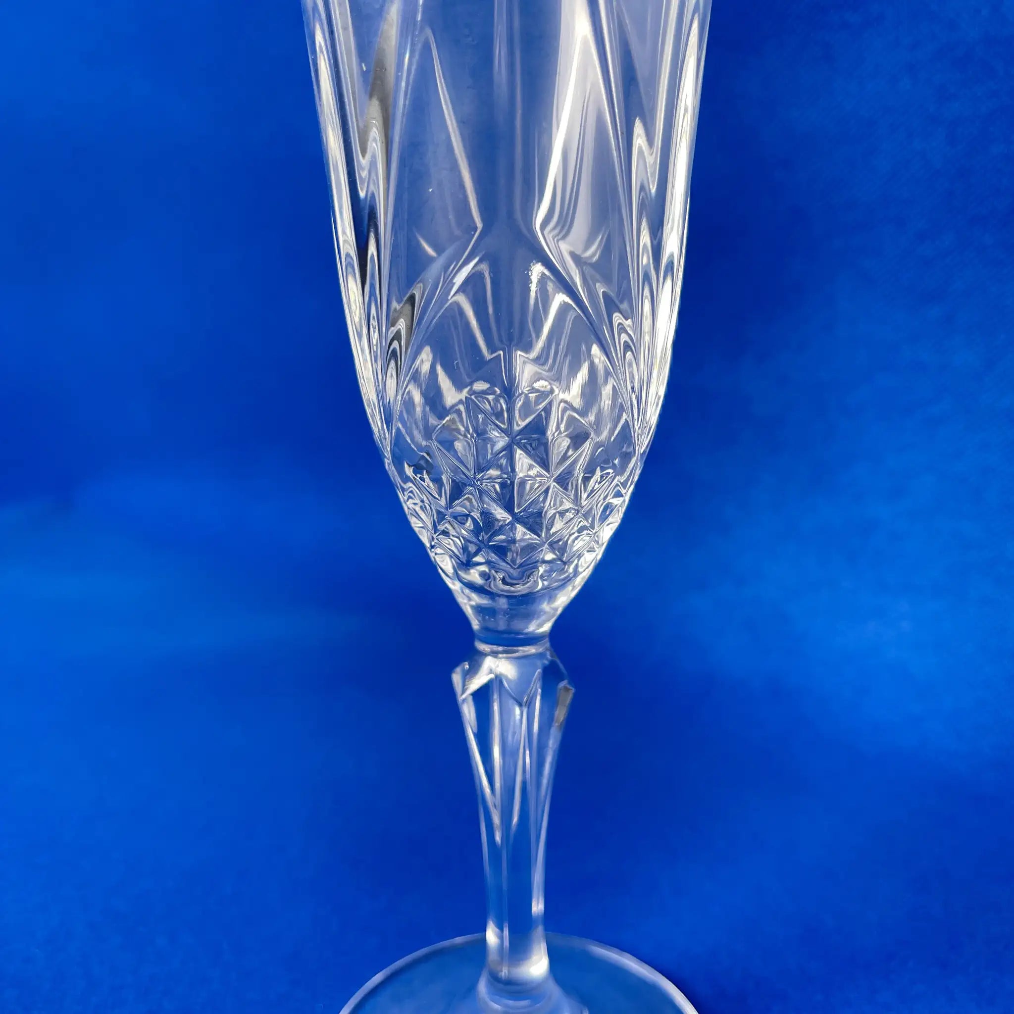【リユース】 シャンパングラス 2P / Cristal de Flandre (クリスタル・ド・フランドル) / クリスタルガラス / フランス / 酸化鉛24％配合