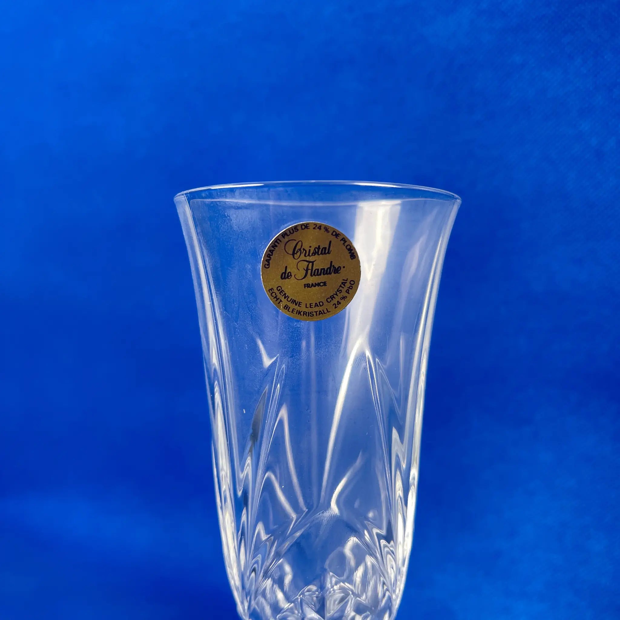 【リユース】 シャンパングラス 2P / Cristal de Flandre (クリスタル・ド・フランドル) / クリスタルガラス / フランス / 酸化鉛24％配合