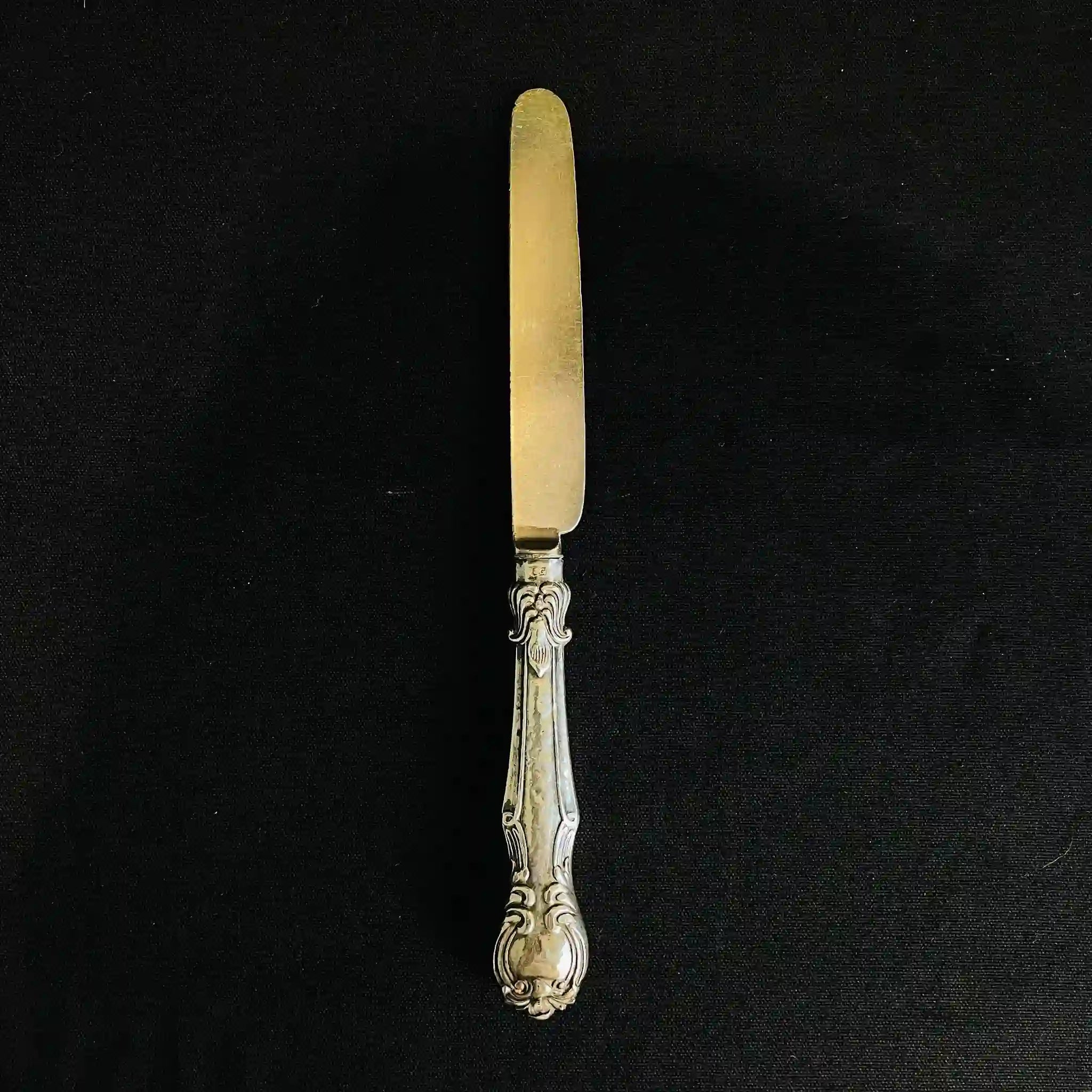 [Antique] Collection of 8 knives and 21 forks with silver handles and copper blades /