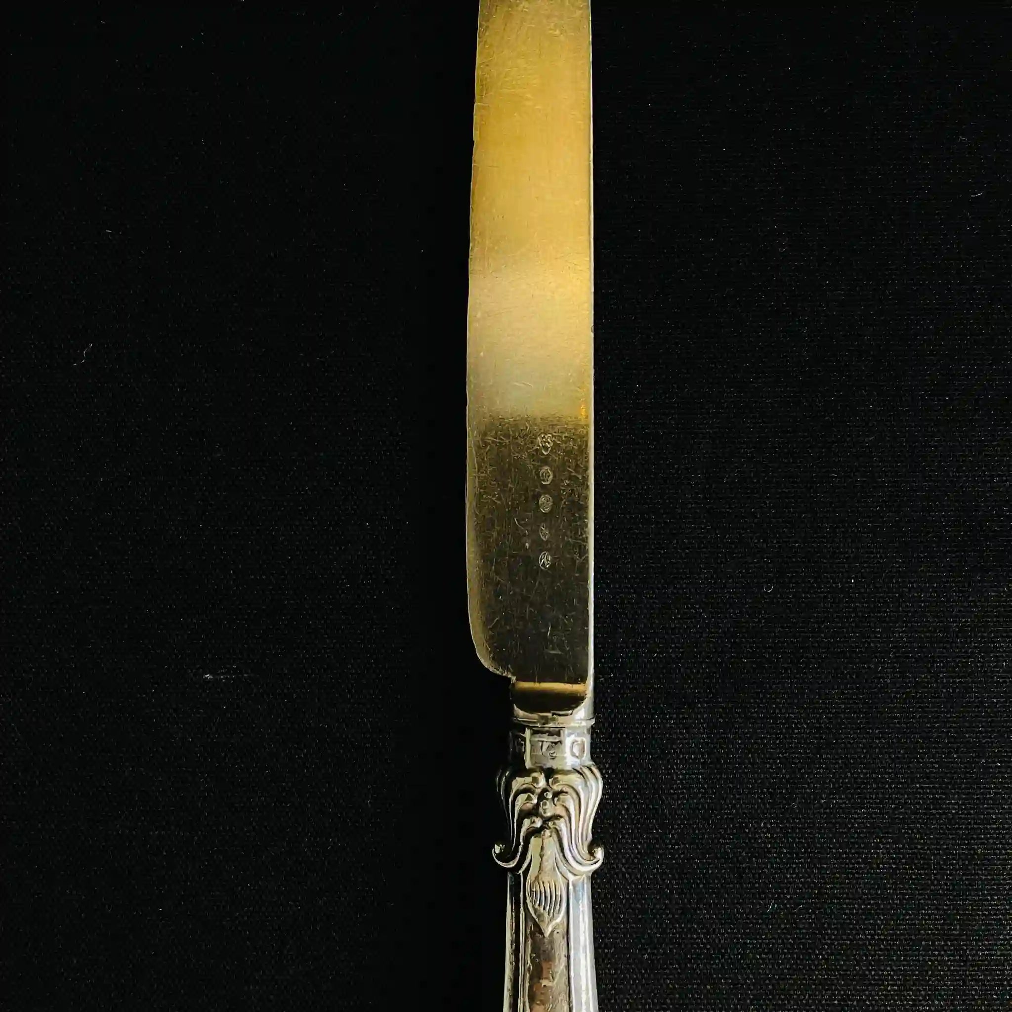 [Antique] Collection of 8 knives and 21 forks with silver handles and copper blades /