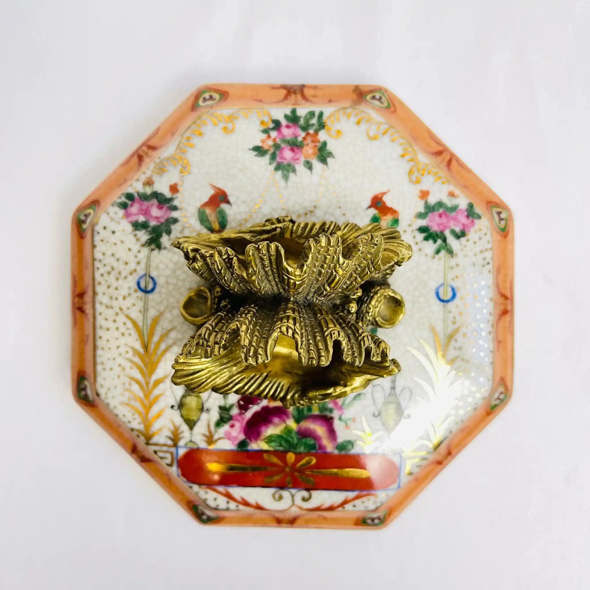 【アンティーク】 ジュエリーボックス / Carnaby Ormolu(カーナビー・オルモル) / 陶器 / 動物脚デザイン