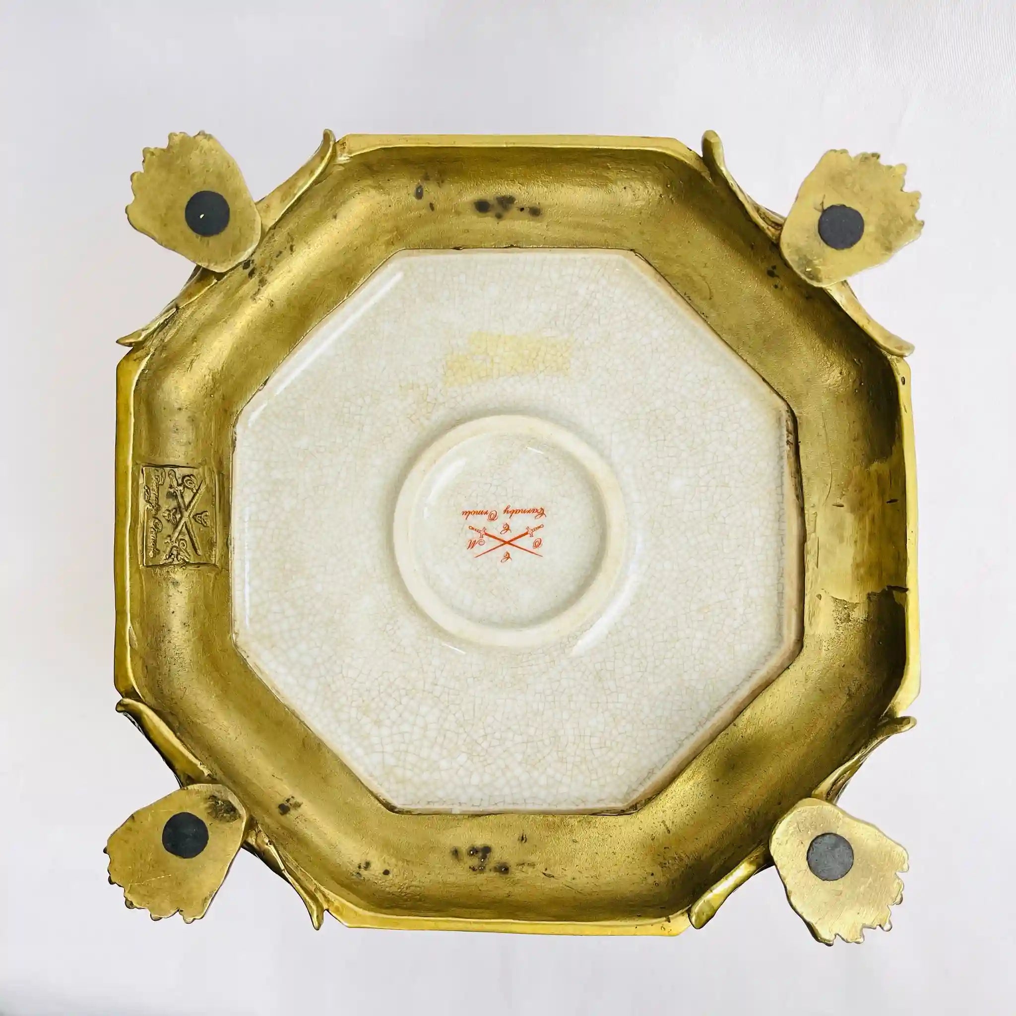 【アンティーク】 ジュエリーボックス / Carnaby Ormolu(カーナビー・オルモル) / 陶器 / 動物脚デザイン