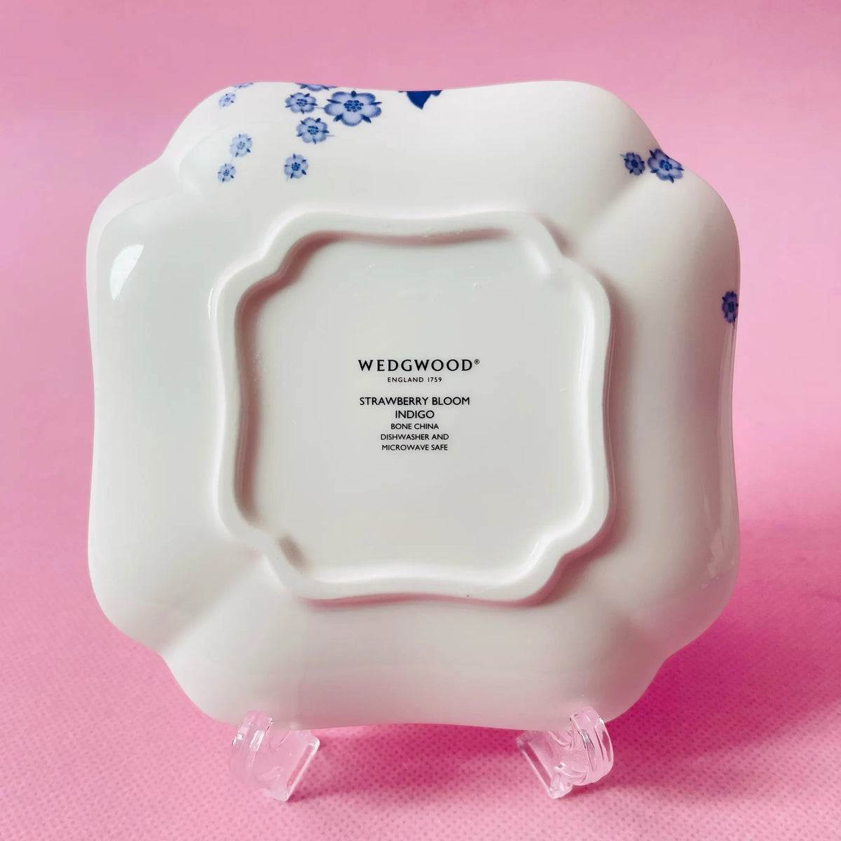 Wedgwood /盘子/草莓布/ Fine Bone China /未使用品，盒子，方形盘子，方形盘子，洗碗机对应/[再利用]
