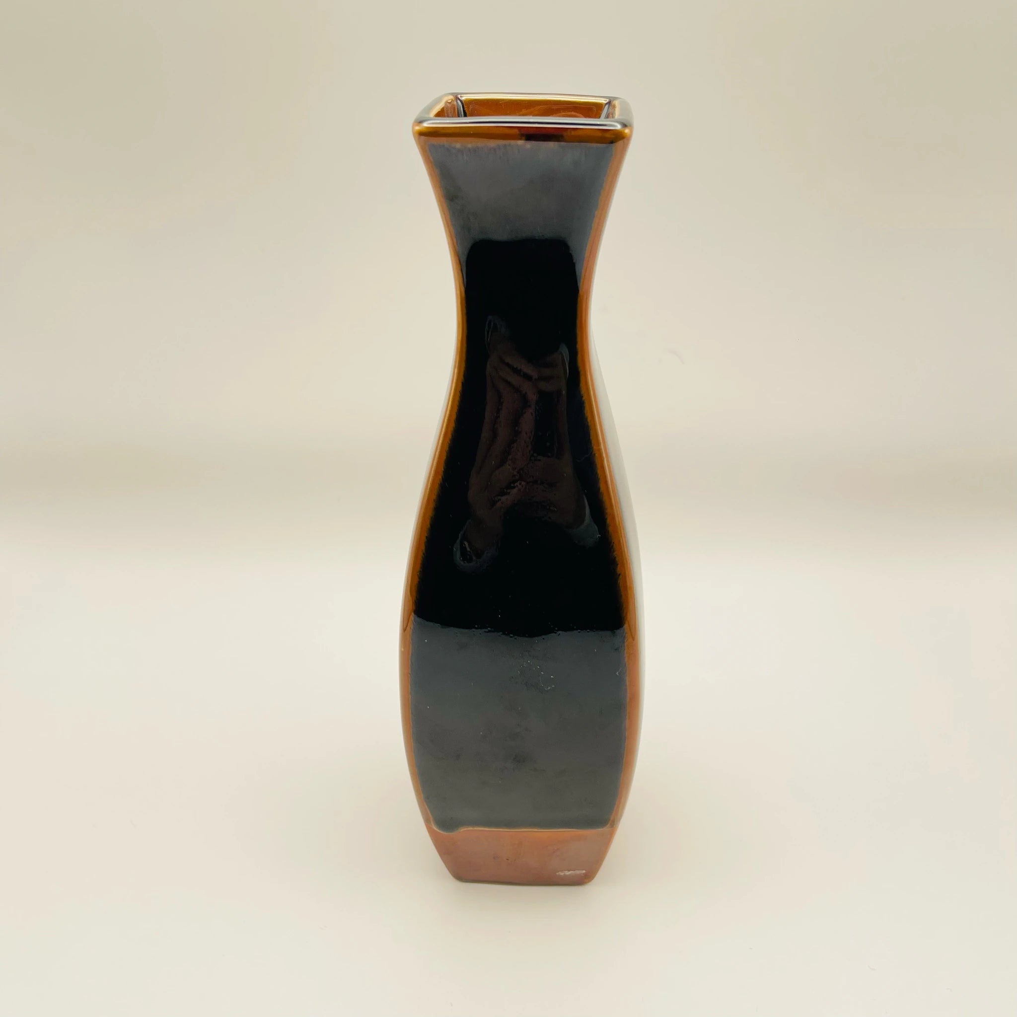 【骨董品】 花挿(花瓶) / 加藤五山 / 陶器 / 日本 / 古瀬戸釉 / 箱付き