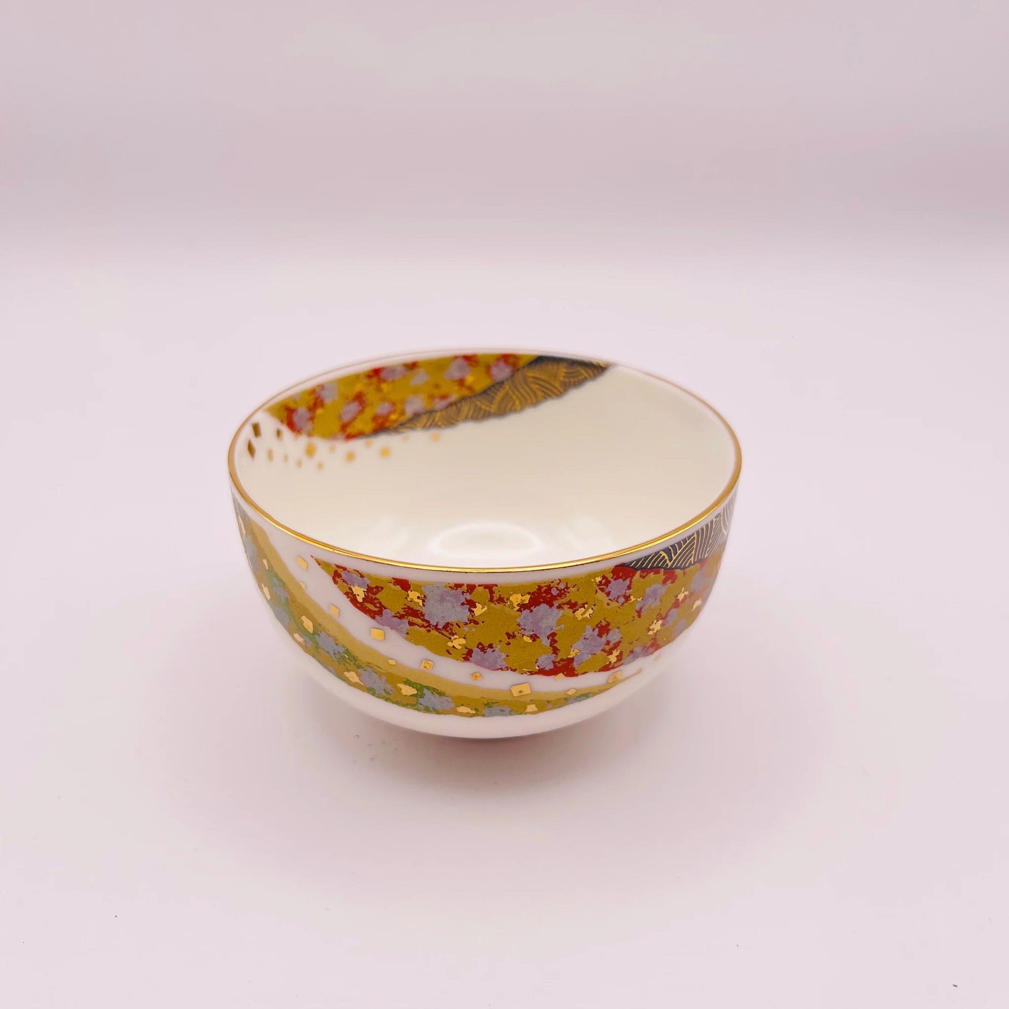 【リユース】 湯呑 5P / 昇龍窯 / 煎茶揃 / 錦織金彩 / 箱付き