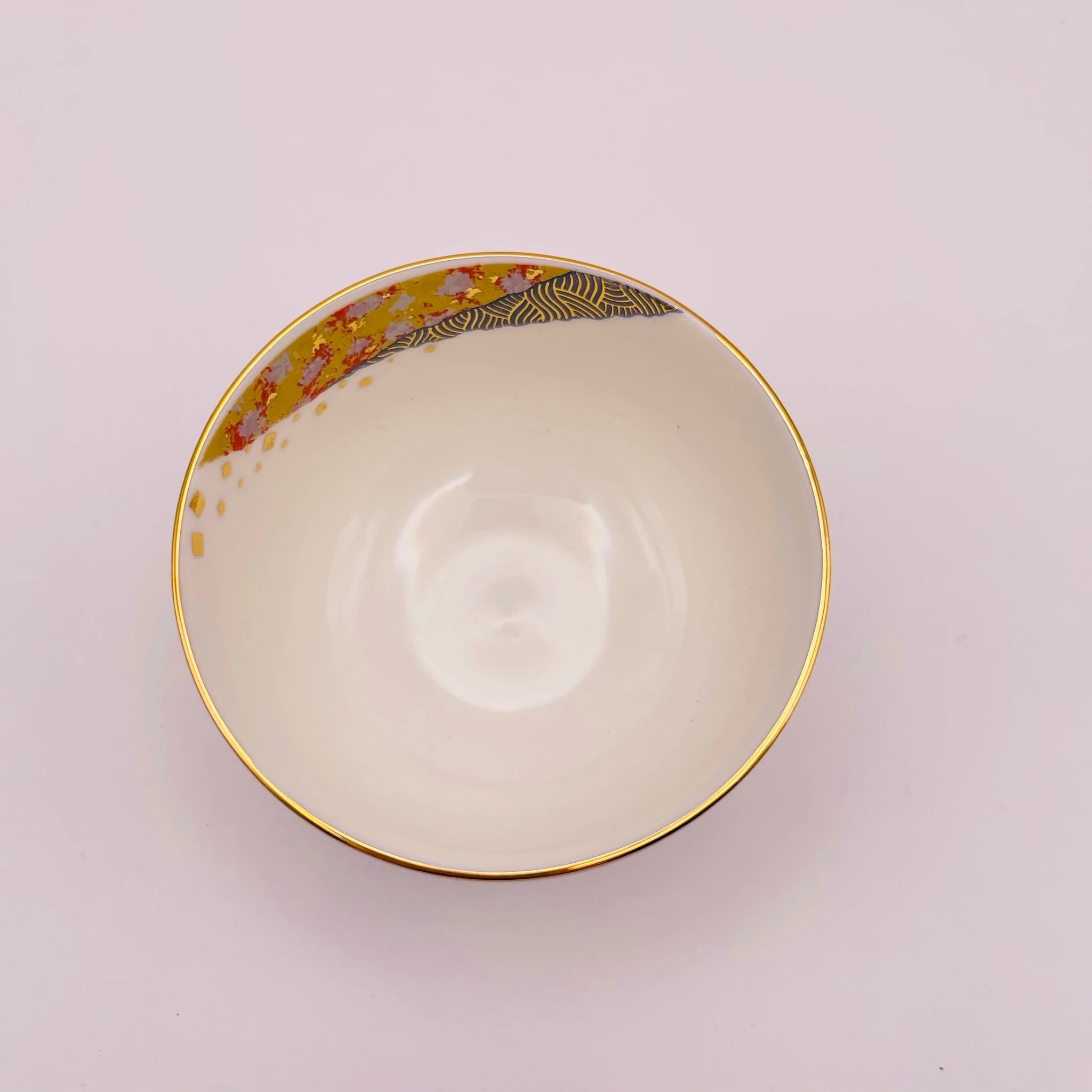 【リユース】 湯呑 5P / 昇龍窯 / 煎茶揃 / 錦織金彩 / 箱付き