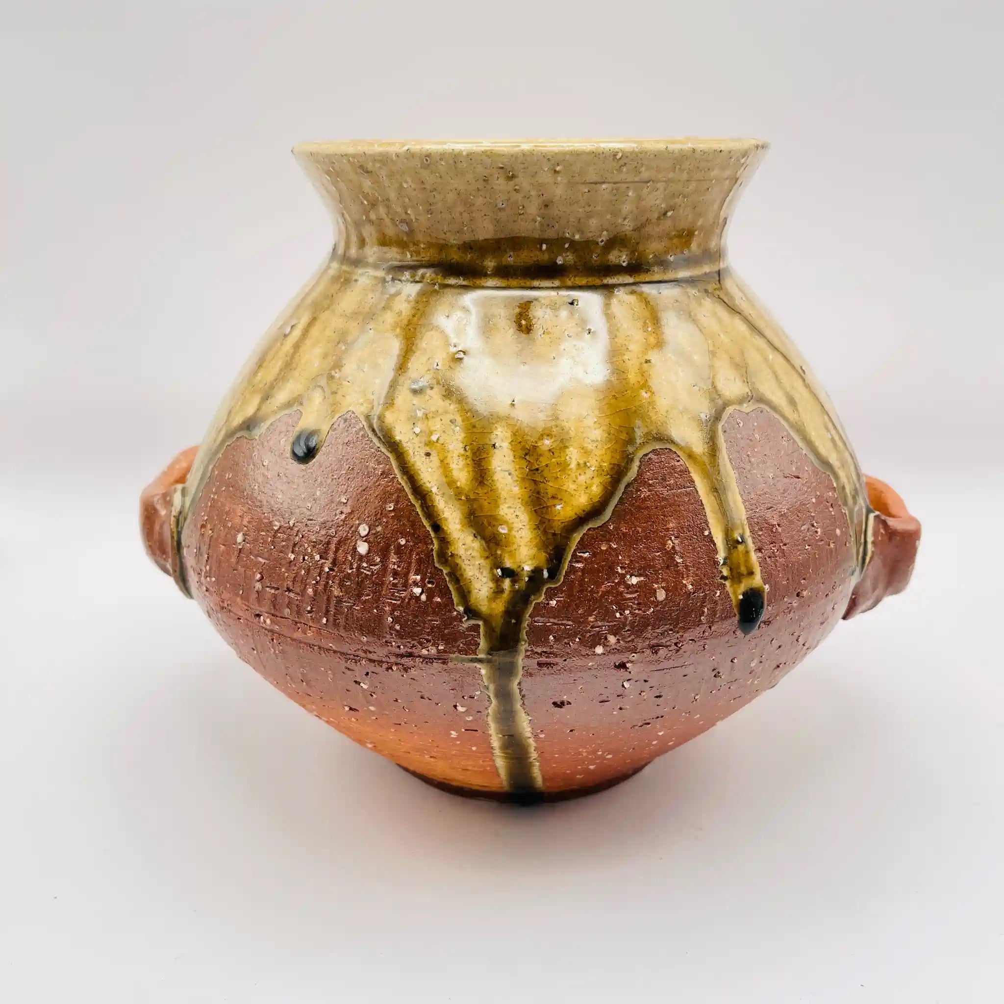 【骨董品】 耳付花壺 / 信楽焼 / 日本 / 未使用,箱あり