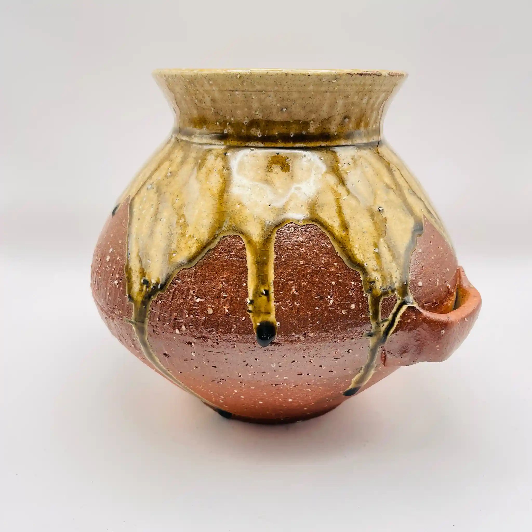 【骨董品】 耳付花壺 / 信楽焼 / 日本 / 未使用,箱あり