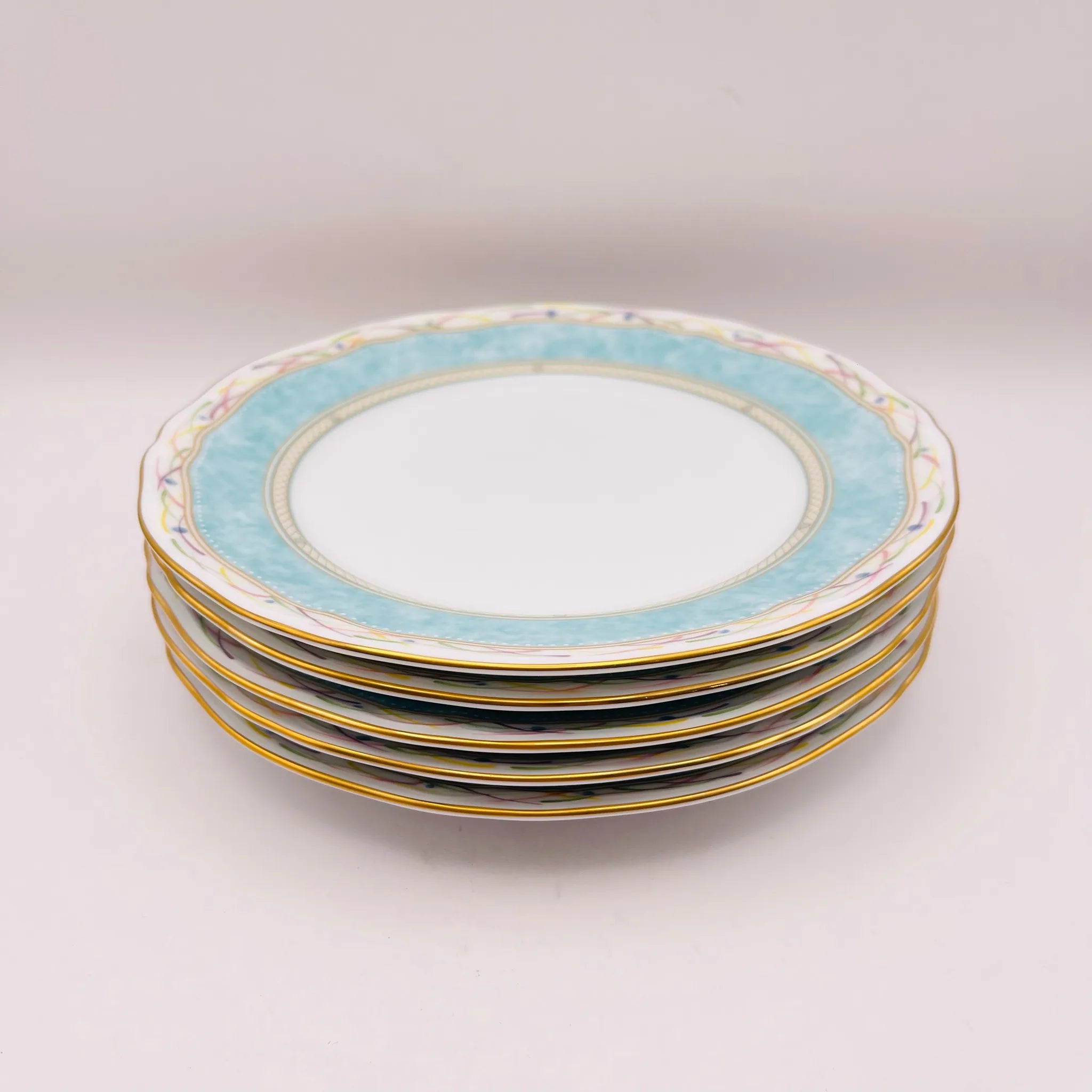 【リユース】 プレート(皿) 5P / Noritake(ノリタケ) / 華麗句(ハナレイク) / 箱有り、未使用 / 箱付き