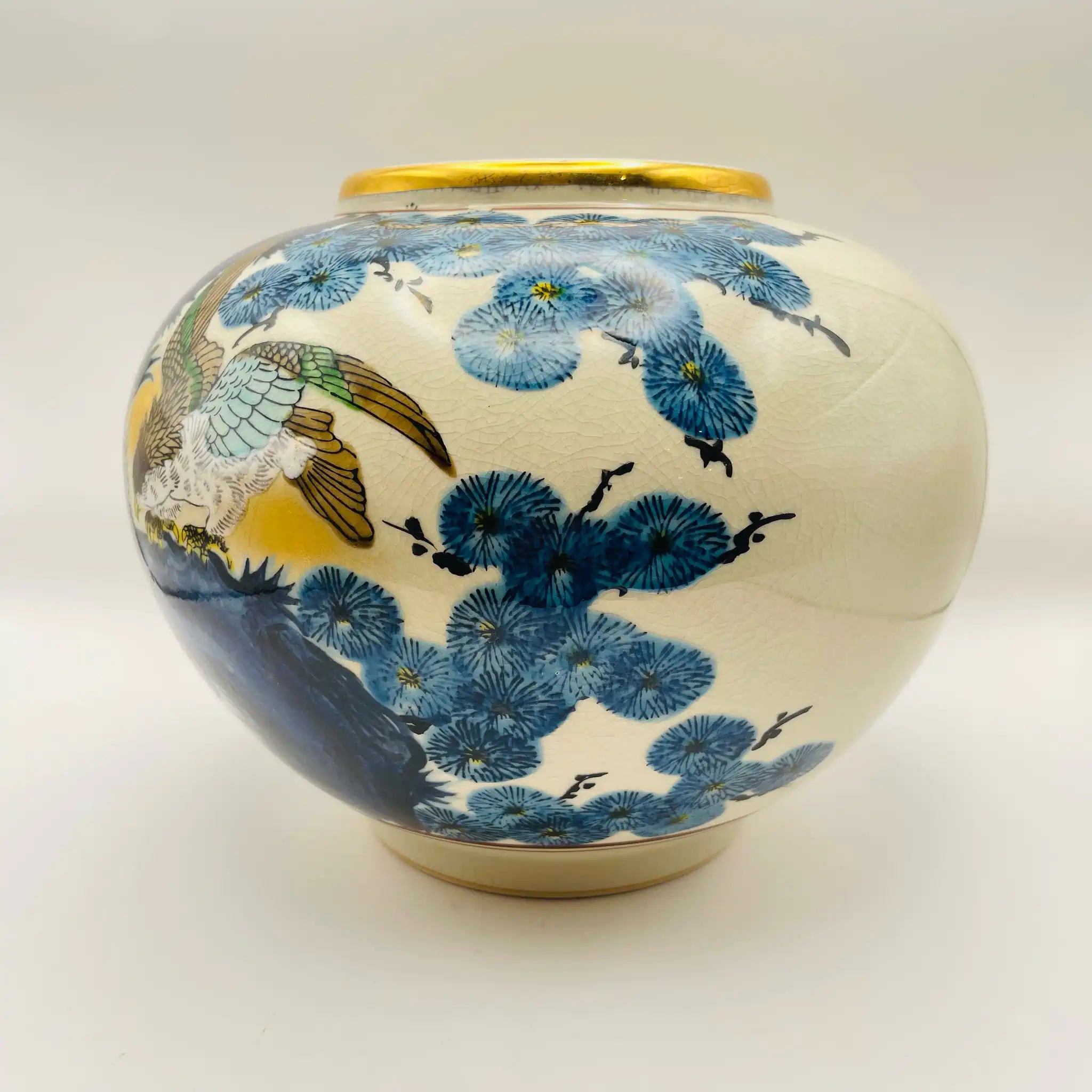 九谷焼、花瓶、壺 陶器 高さ約42cm 胴回り約直径20cm 口周り約