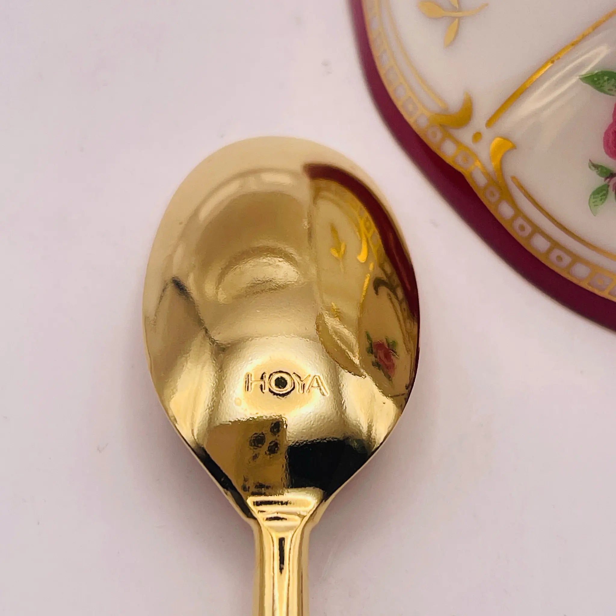 【リユース】 カップ＆ソーサーセット / HOYA / スプーン付き