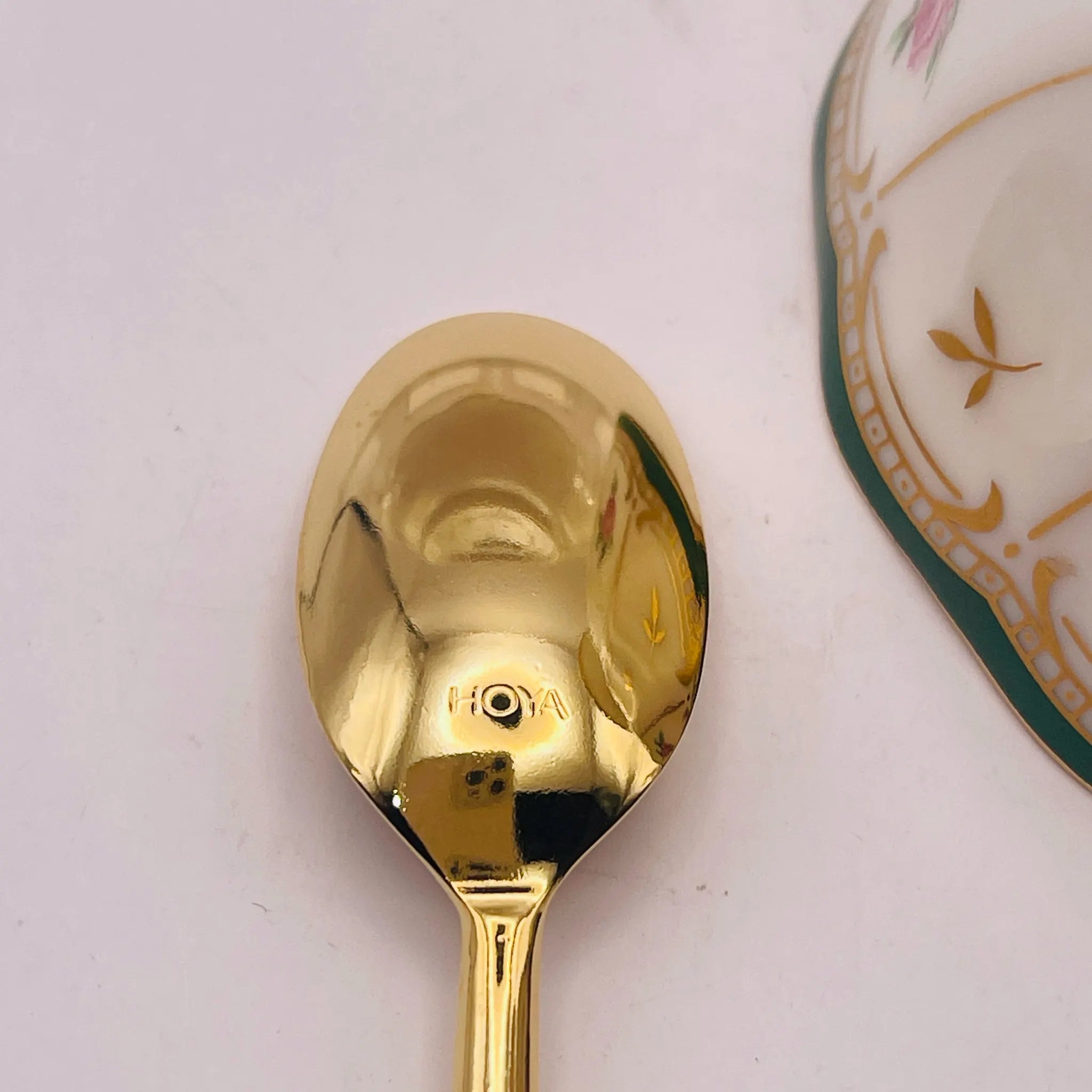 【リユース】 カップ＆ソーサーセット / HOYA / スプーン付き 未使用