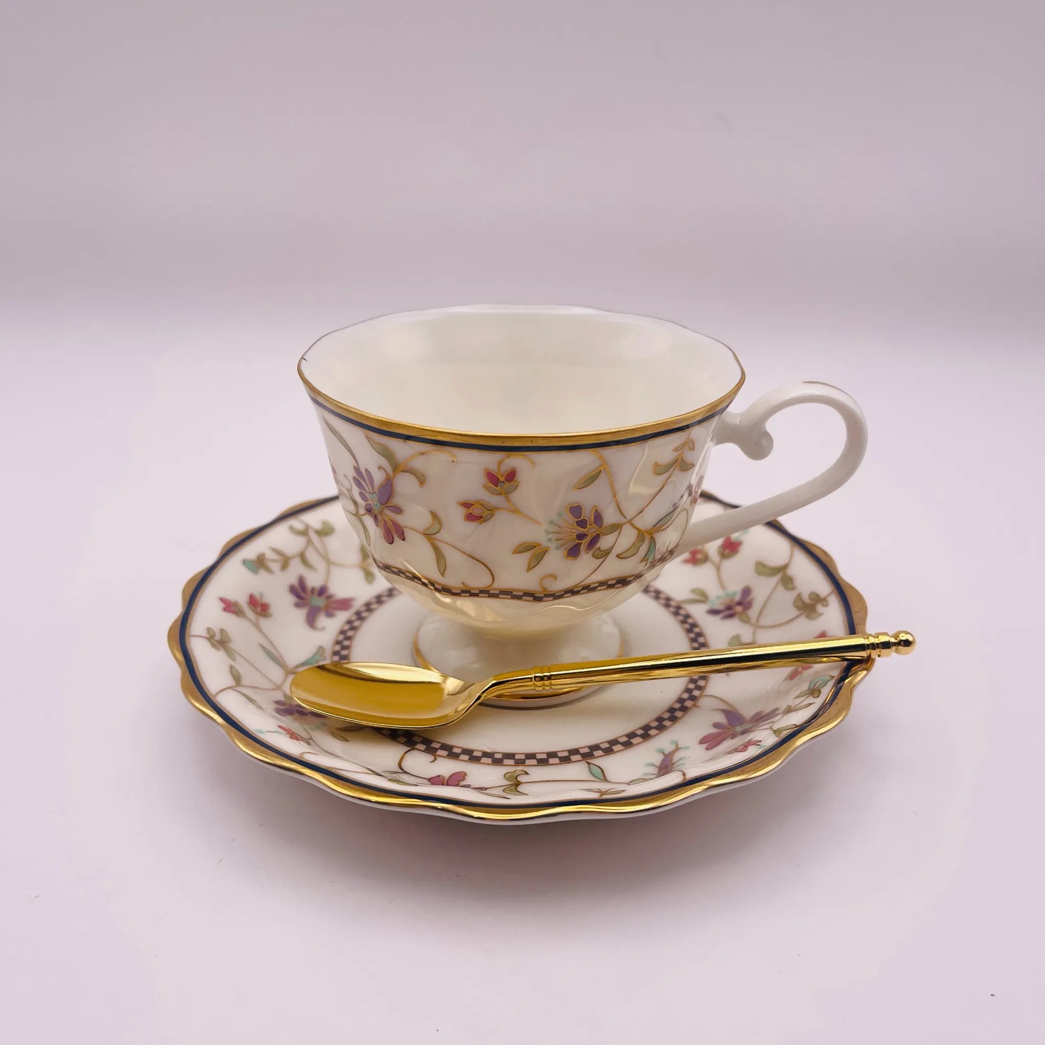 【リユース】 カップ＆ソーサーセット / HOYA / スプーン付き 未使用