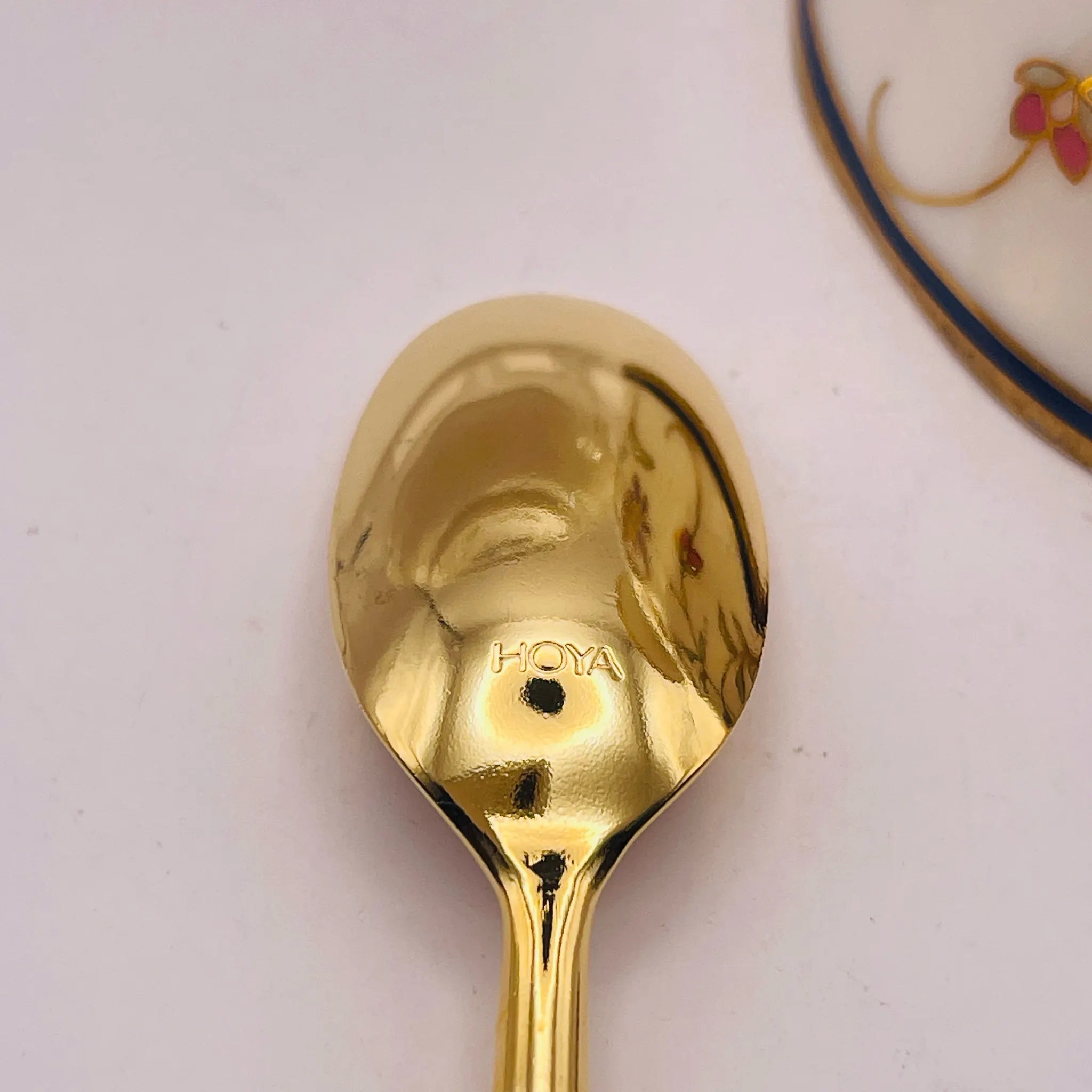 【リユース】 カップ＆ソーサーセット / HOYA / スプーン付き 未使用
