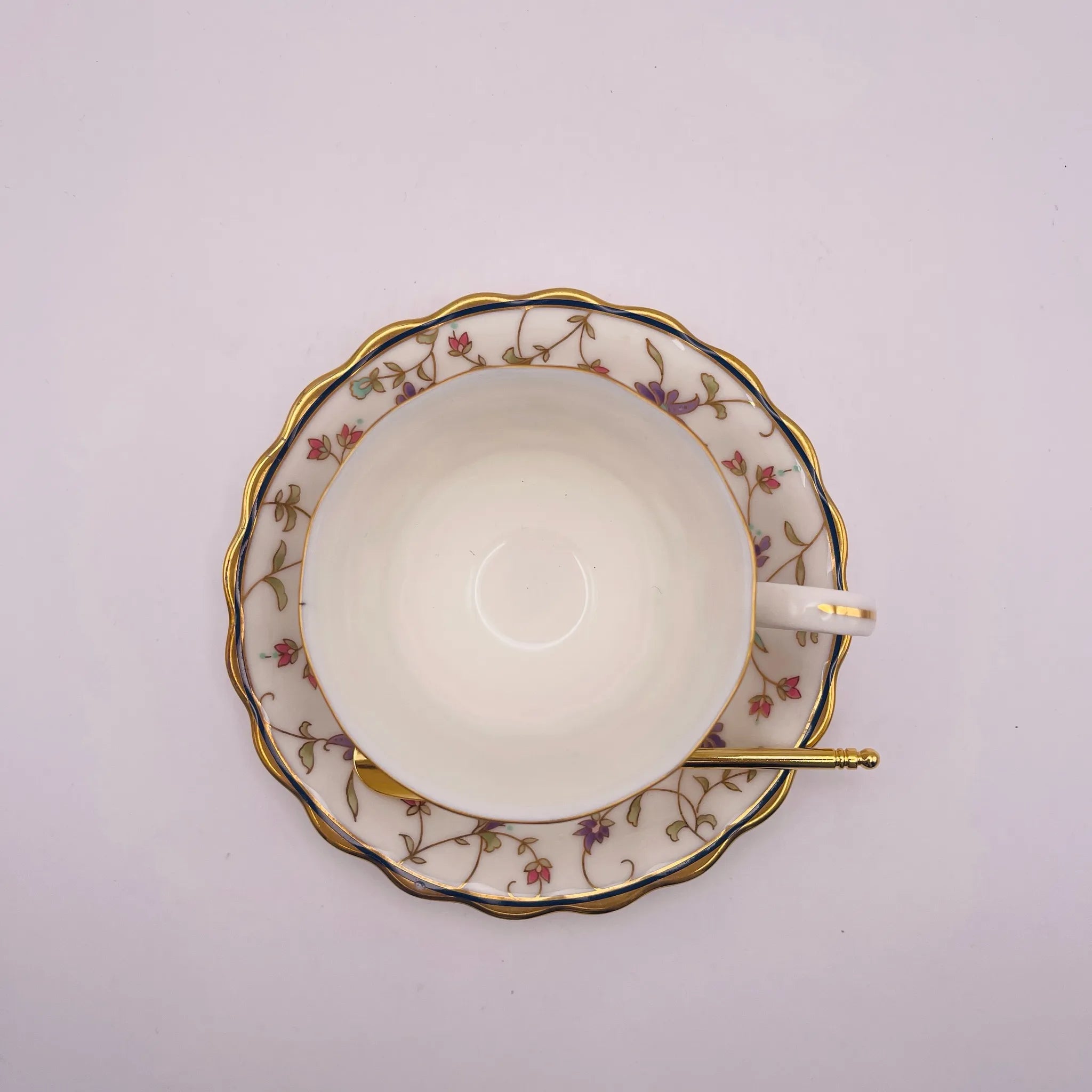 【リユース】 カップ＆ソーサーセット / HOYA / スプーン付き 未使用