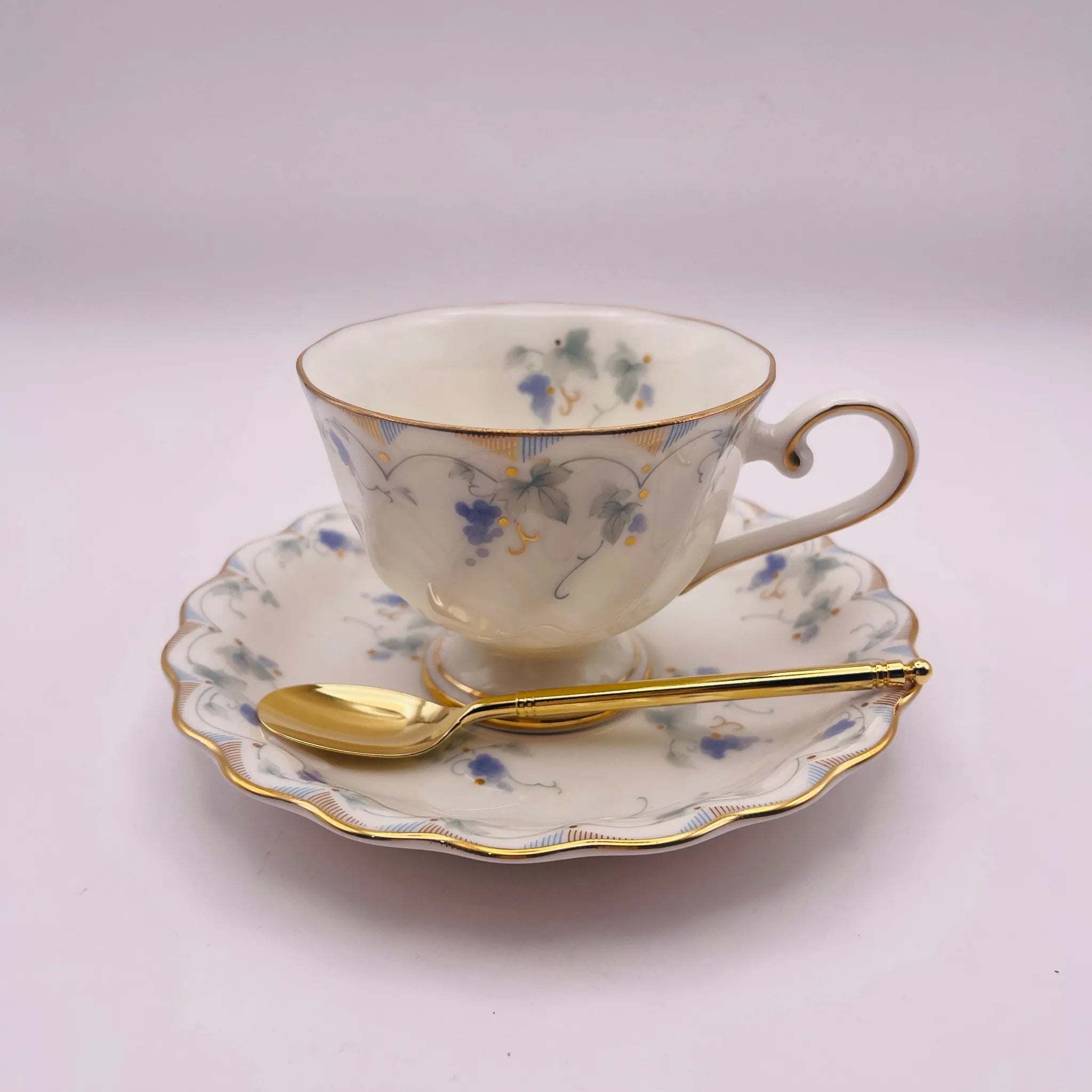 【リユース】 カップ＆ソーサーセット / HOYA / スプーン付き 未使用