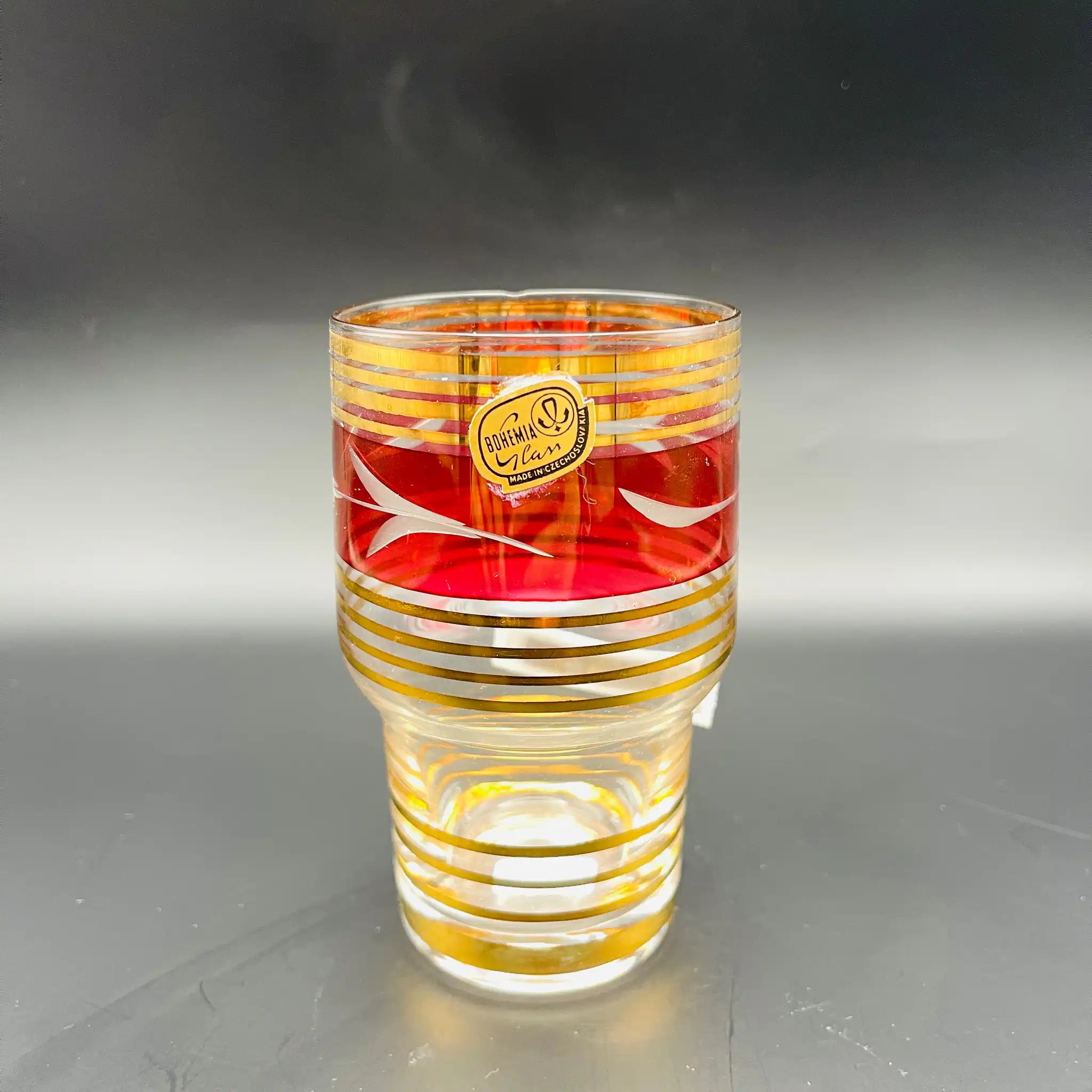 【リユース】 グラス 6P / BOHEMIA Cristal(ボヘミア クリスタル) / チェコ / 未使用,箱あり / 箱付き