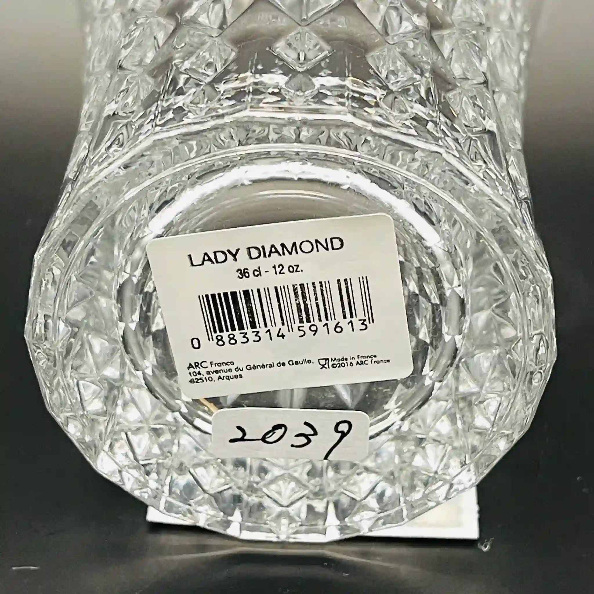 【リユース】 ダイヤモンドタンブラー 6P / クリスタルダルク / フランス / 未使用