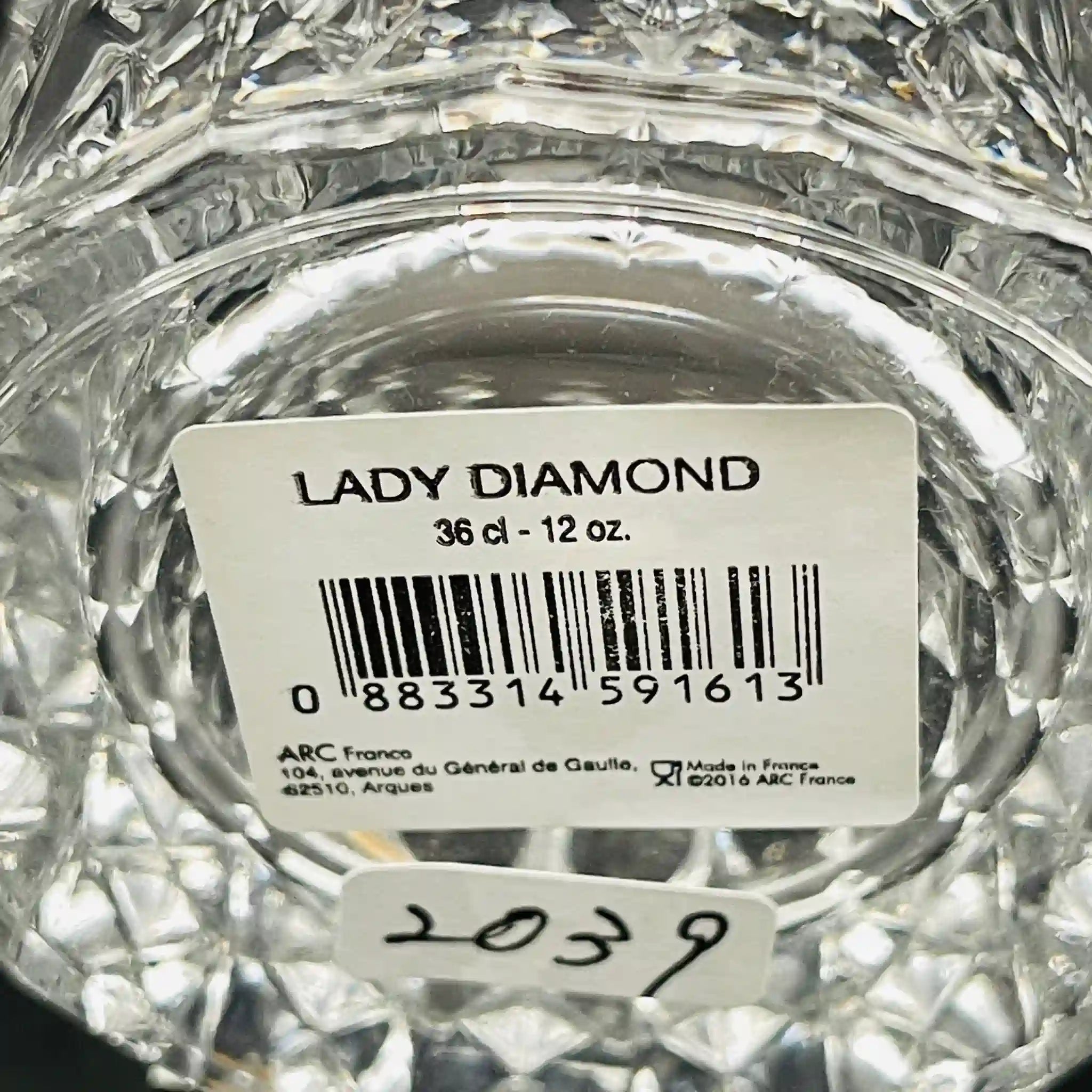 【リユース】 ダイヤモンドタンブラー 6P / クリスタルダルク / フランス / 未使用