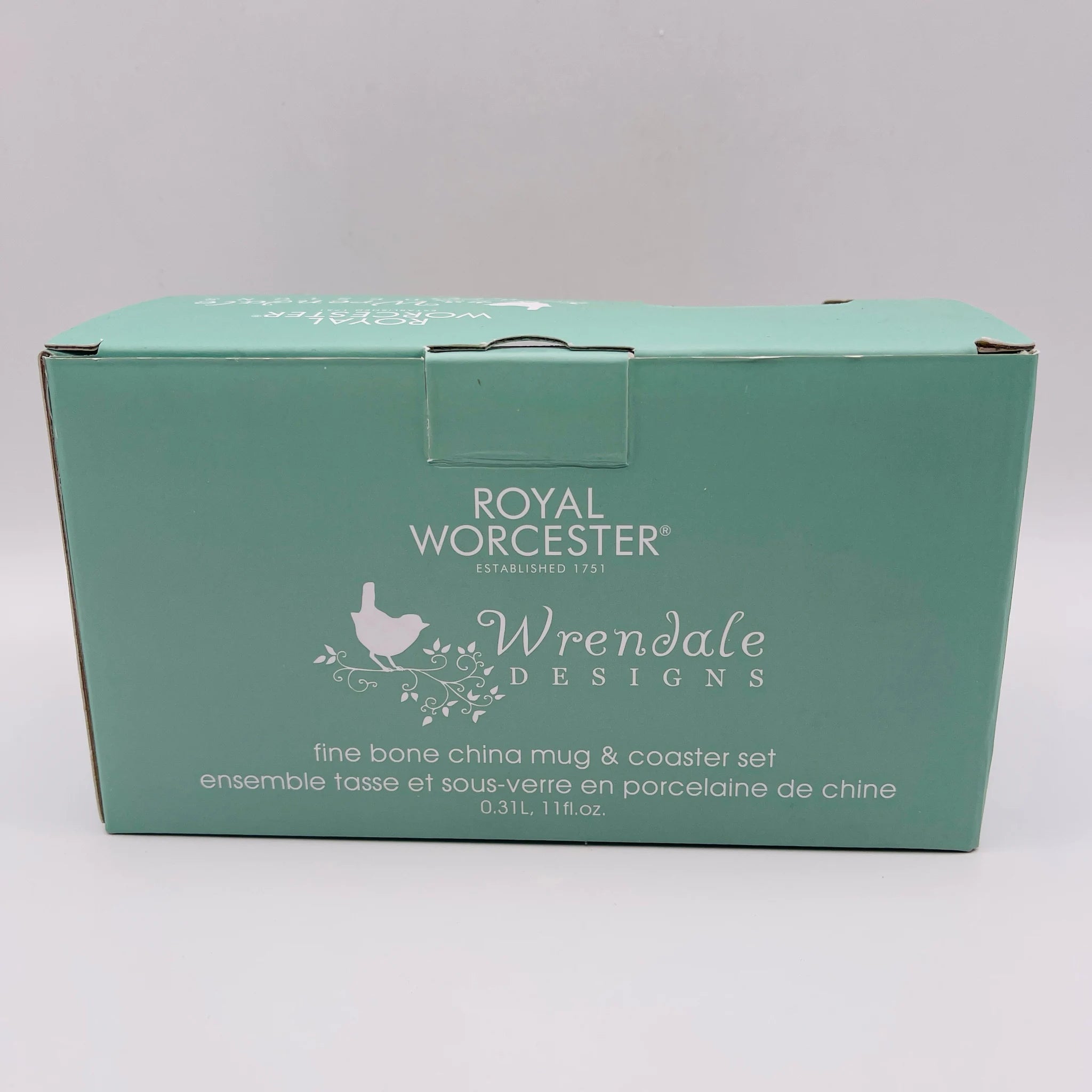 【リユース】 マグカップ＆コースター / Royal Worcester(ロイヤルウースター) / Wrendale(レンデール) PUG LOVE MUG / Bone China / 未使用,箱あり