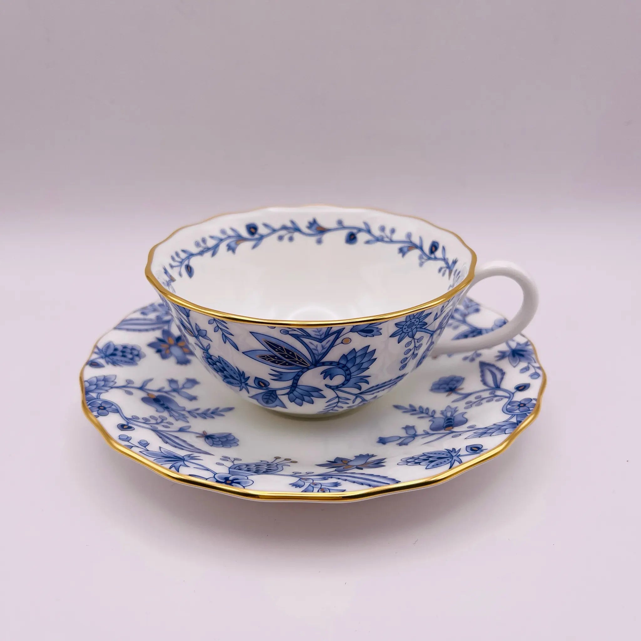 【リユース】 ペアティーカップセット / Noritake(ノリタケ) / ブルーソレンティーノ / 日本 / 未使用,箱あり,廃盤,希少 / 箱付き