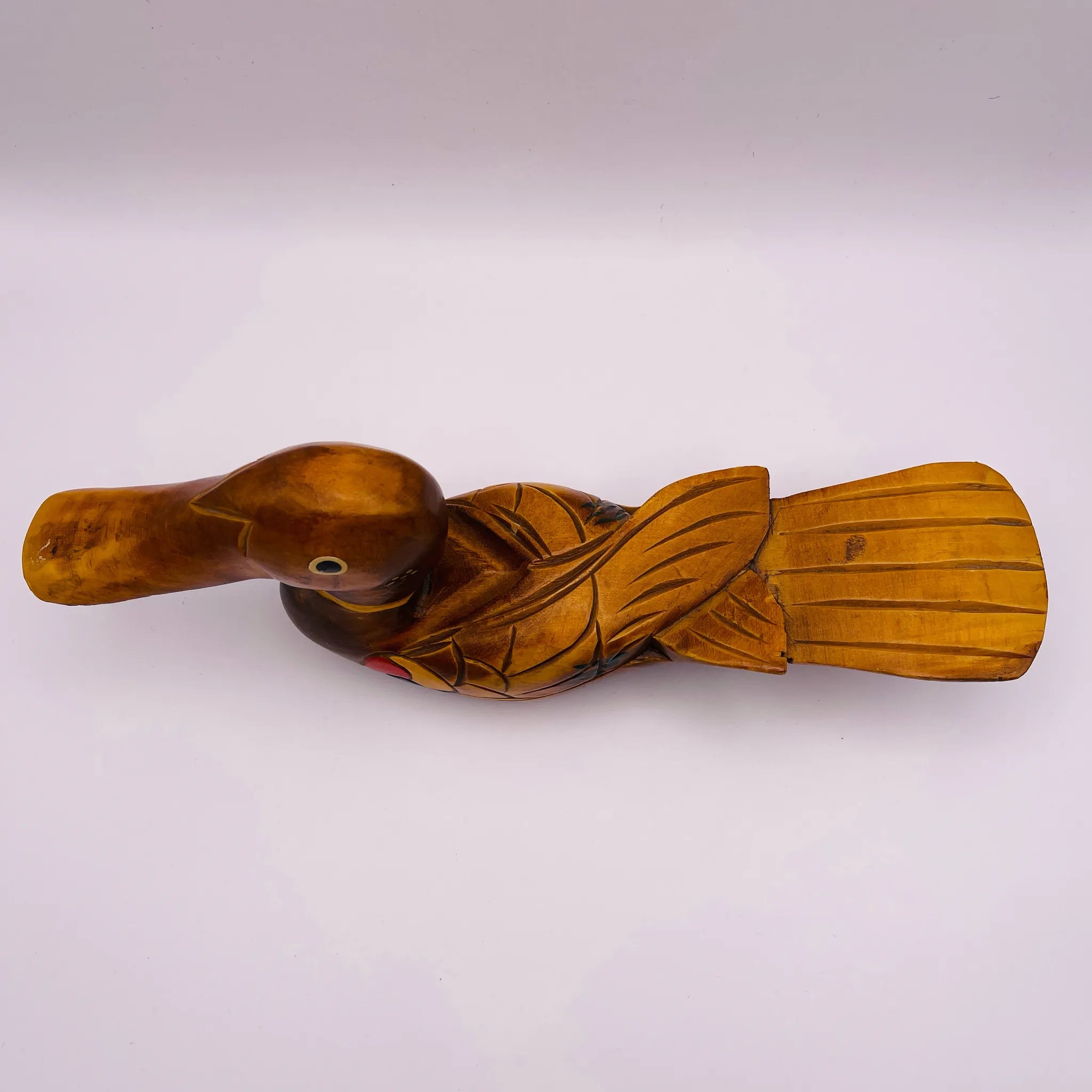 【リユース】 オブジェ 鴨 / 銀杏木藝 / 銀杏(イチョウ)材 / 黄褐色