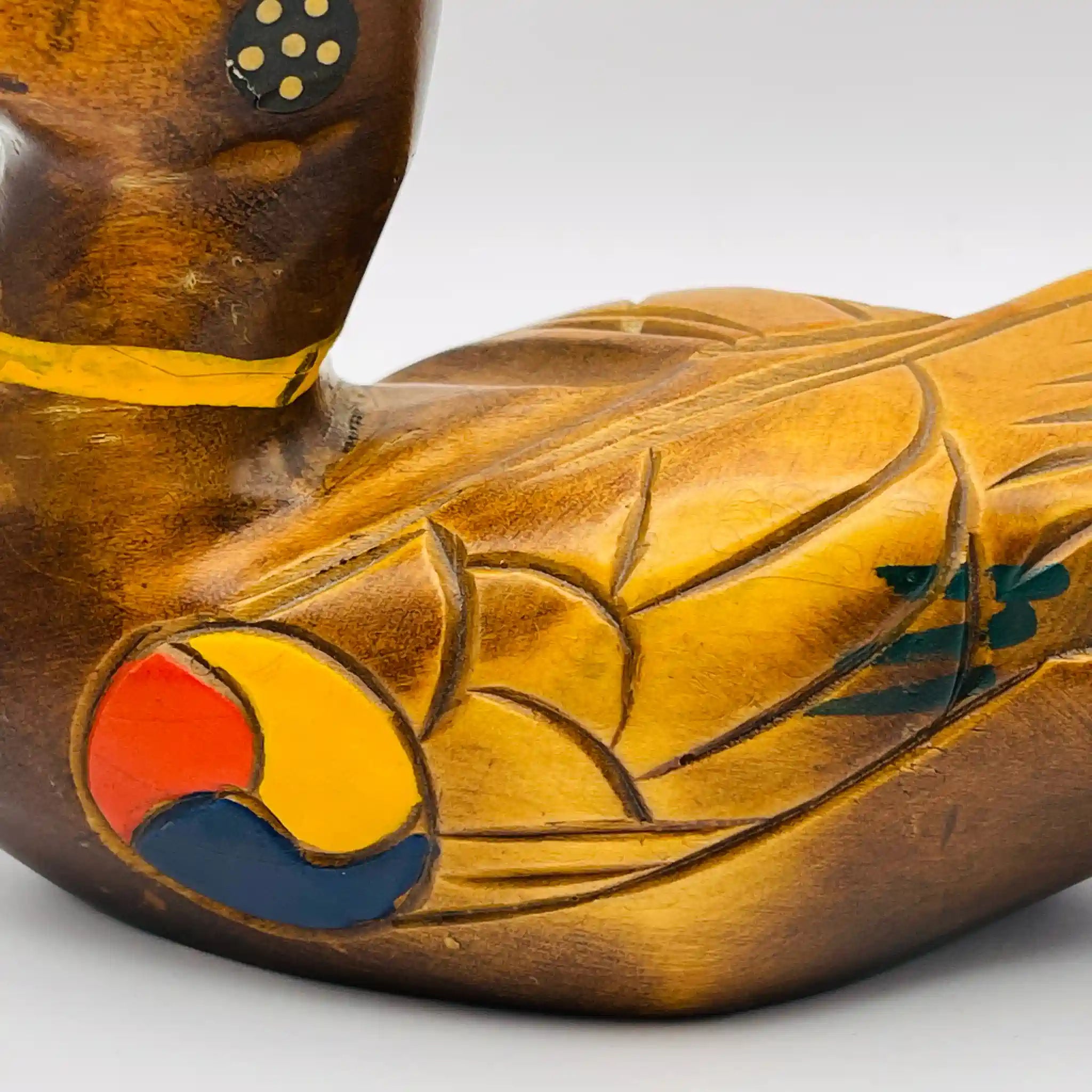 【リユース】 オブジェ 鴨 / 銀杏木藝 / 銀杏(イチョウ)材 / 黄褐色